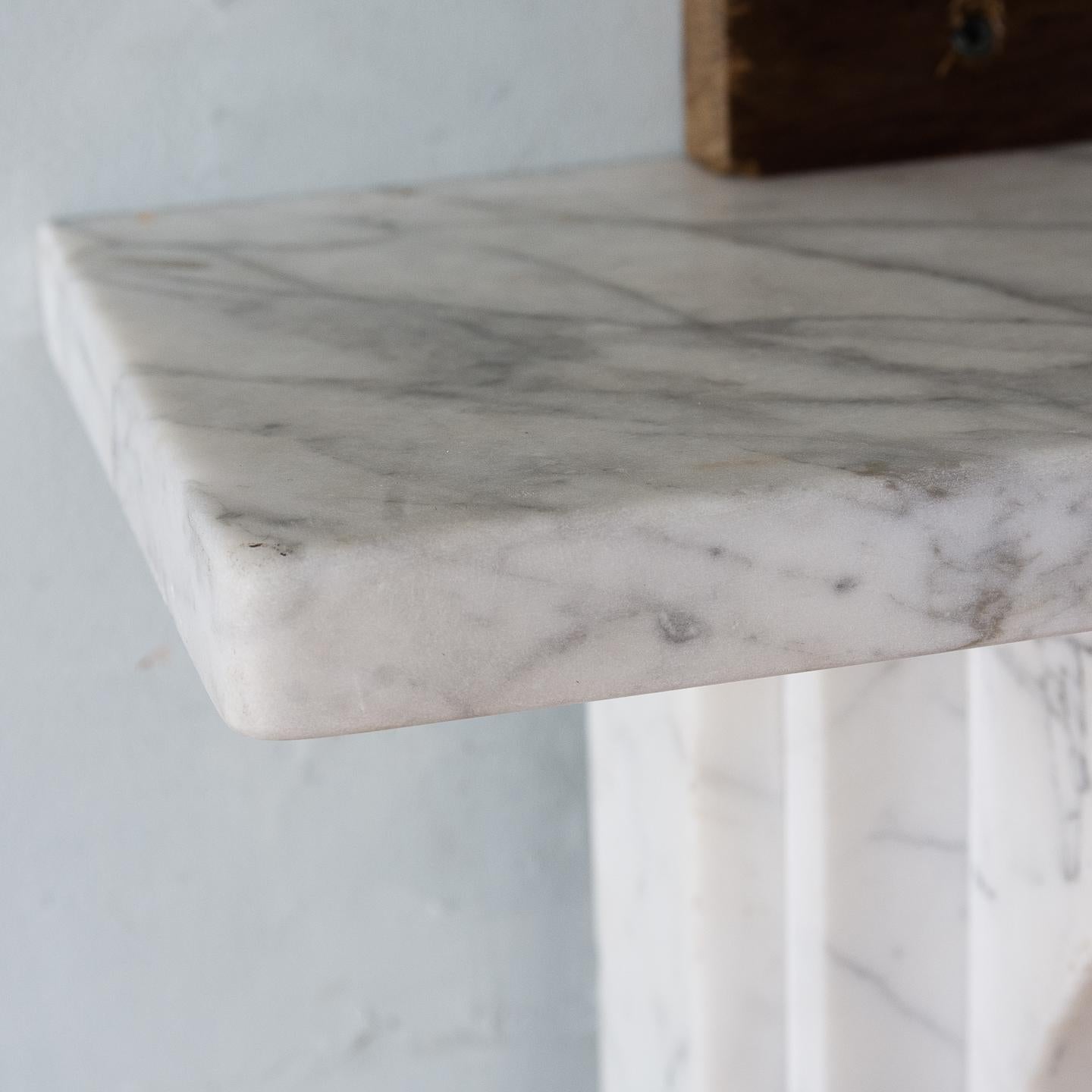 Carrara Marble 19th Century ‘Old English’ Marble Fireplace
