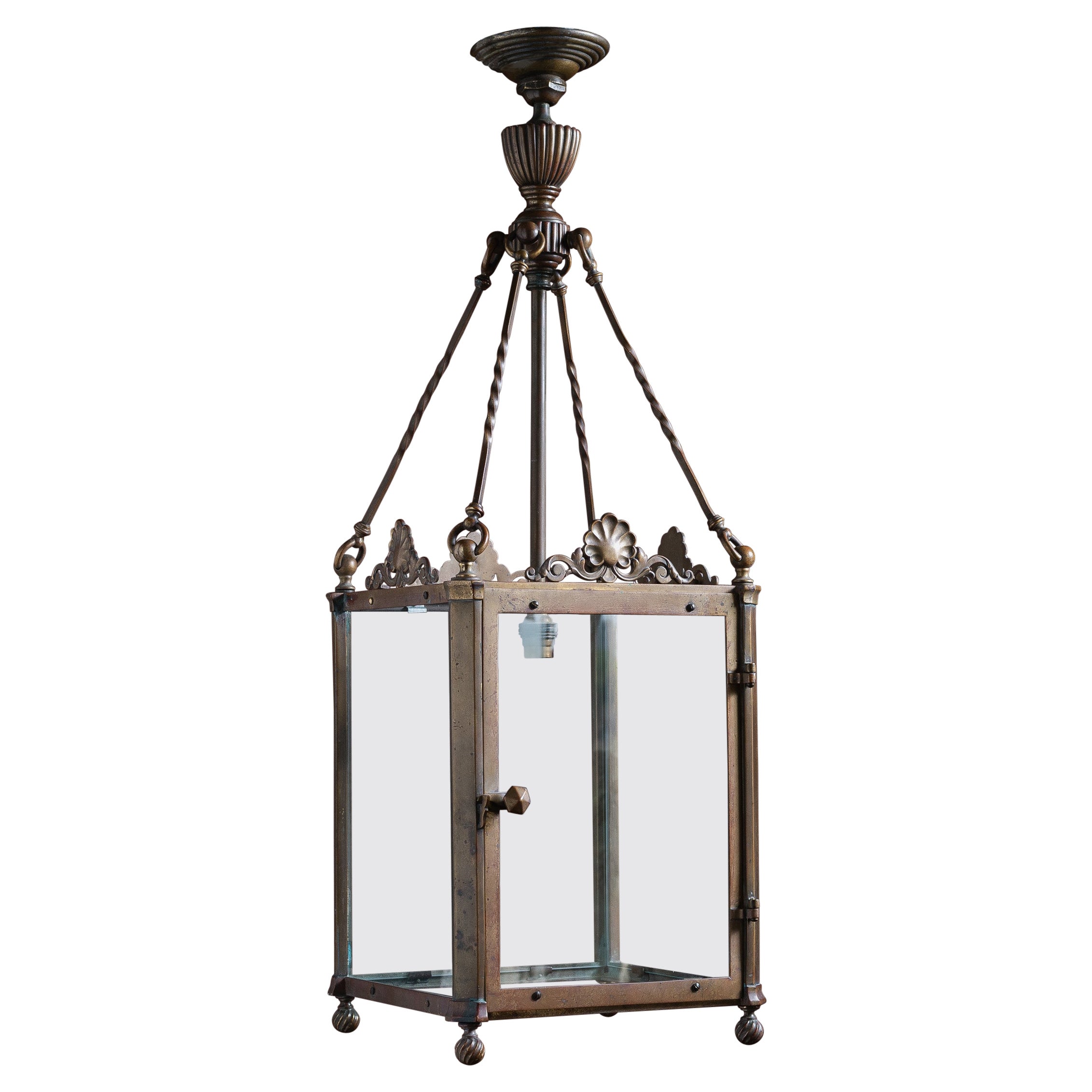 Nineteenth Century Patinated Brass Lantern