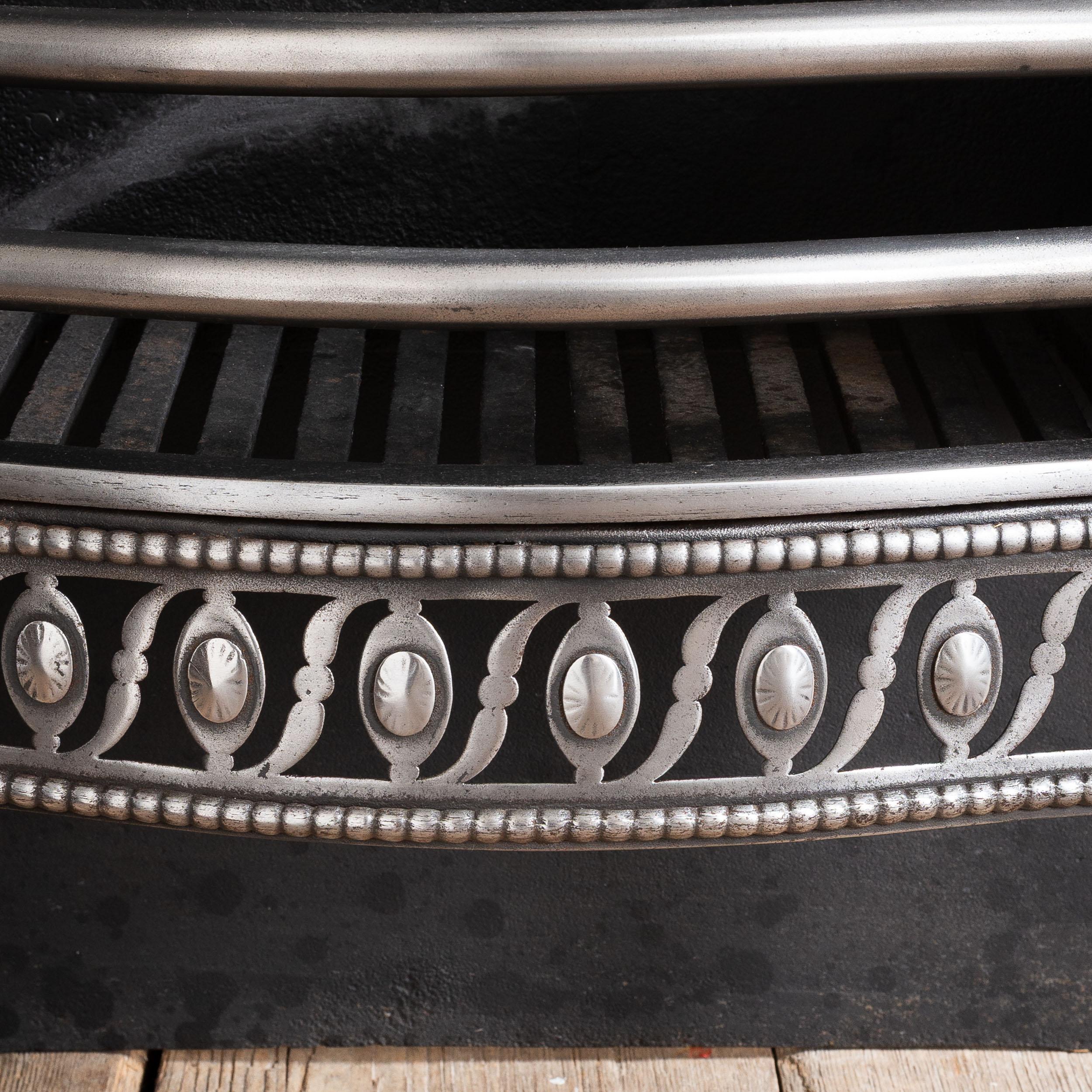 Nineteenth Century Polished Steel and Iron Fire Grate For Sale 4