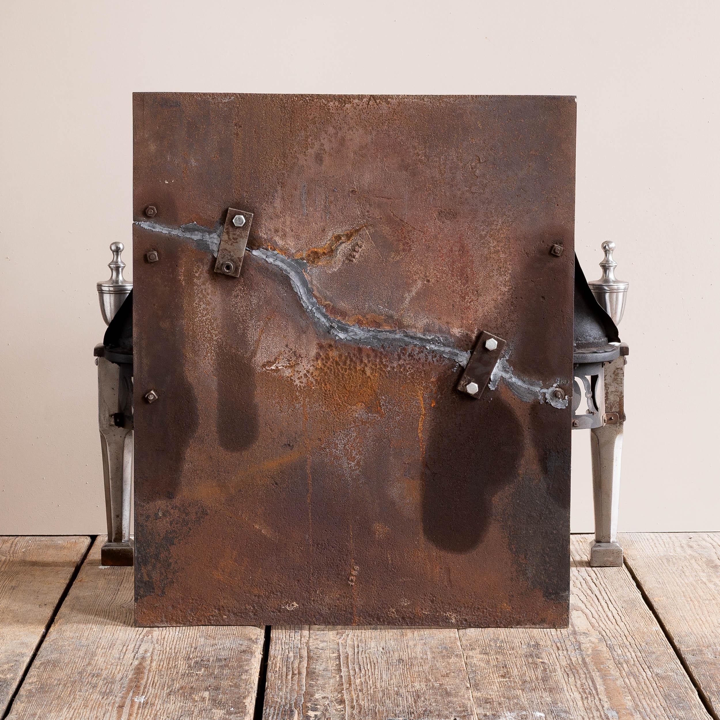 Nineteenth Century Polished Steel and Iron Fire Grate For Sale 1