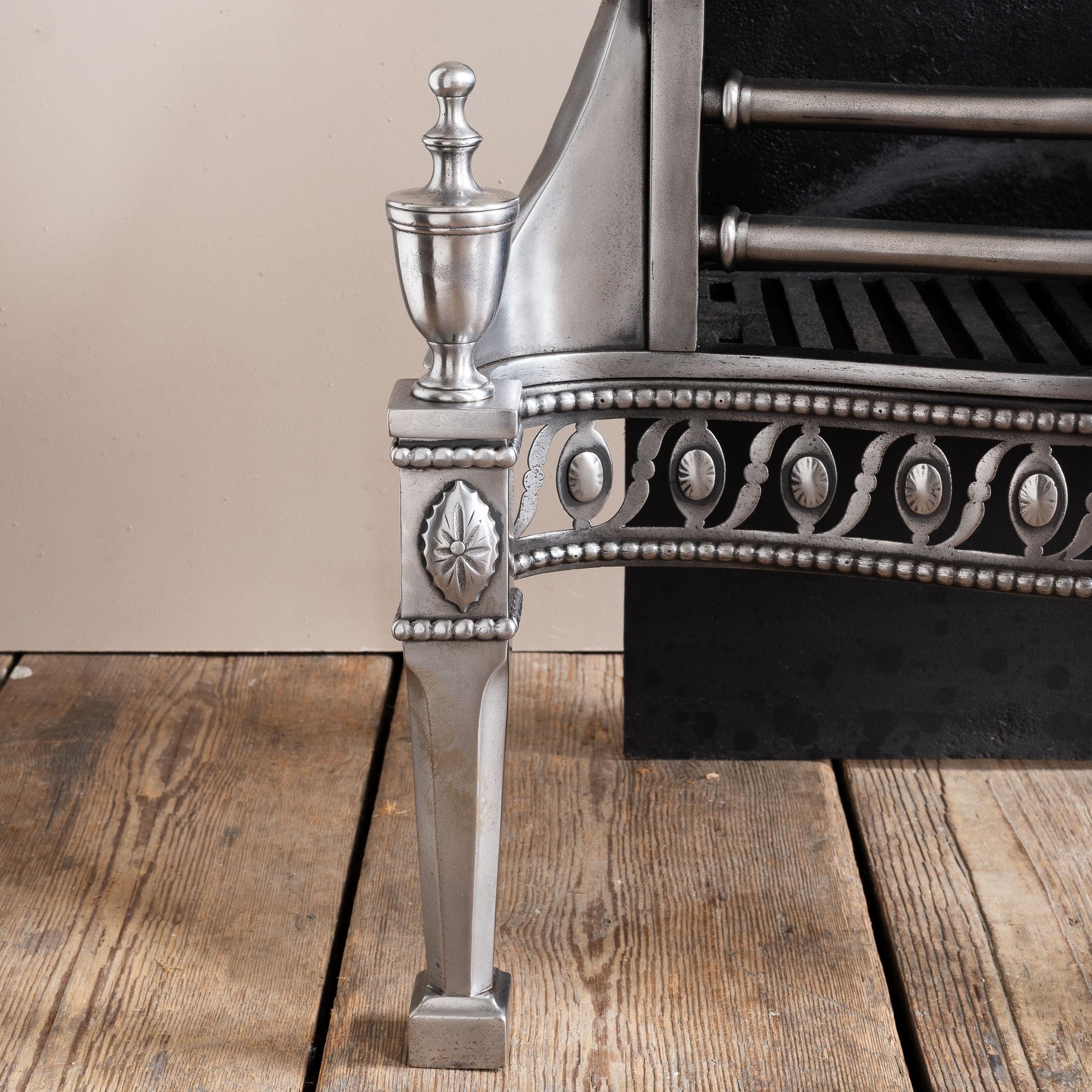 Nineteenth Century Polished Steel and Iron Fire Grate For Sale 3