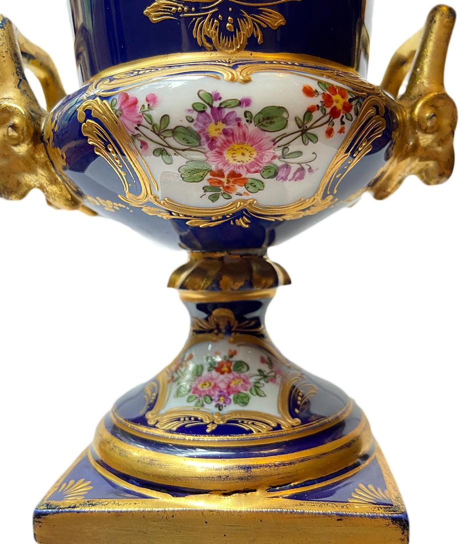 Nineteenth Century Porcelain Urn Table Lamps In Good Condition For Sale In New York, NY