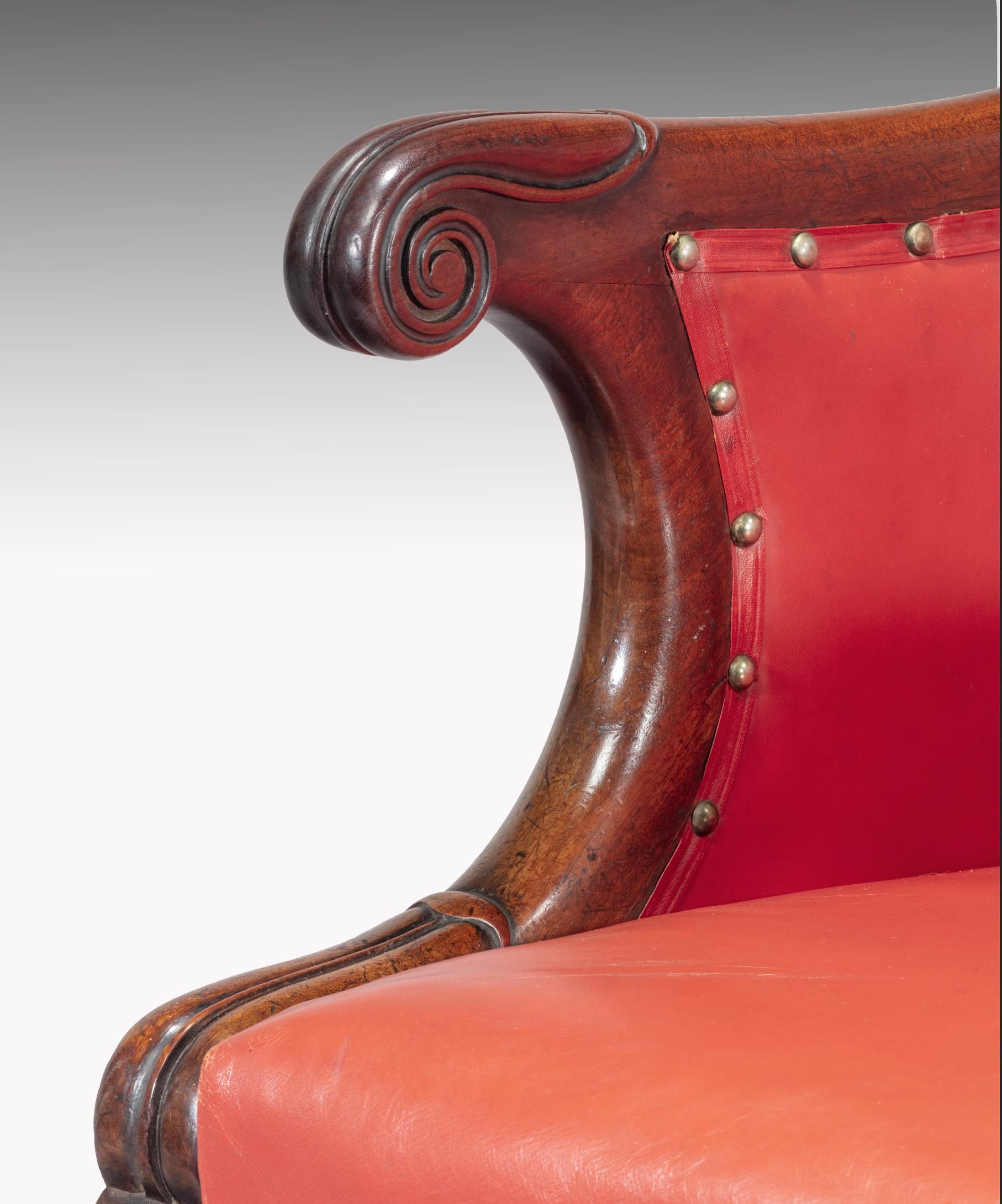 Early 19th Century 19th Century Regency Mahogany Desk Armchair For Sale