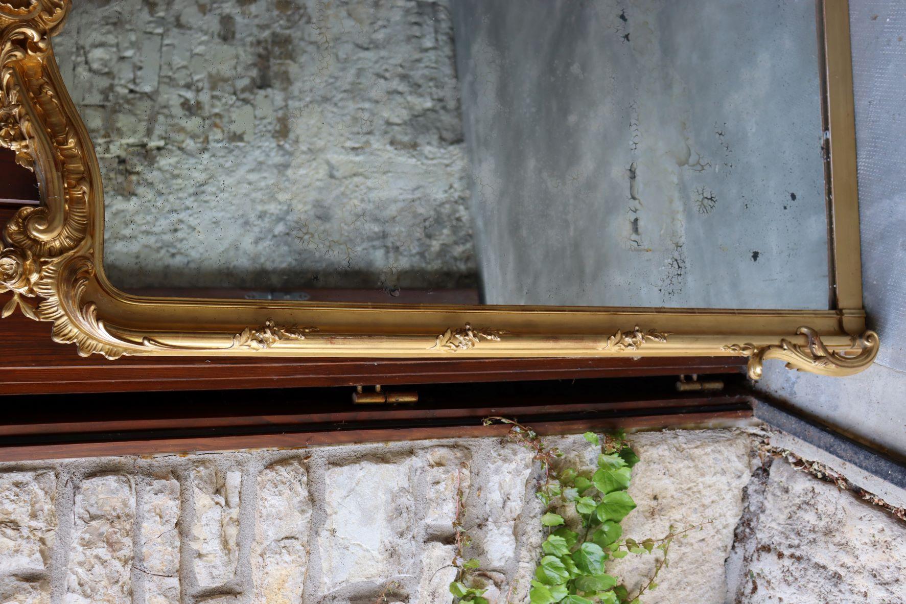 French Nineteenth Century Shell Mirror with Gold Leaf