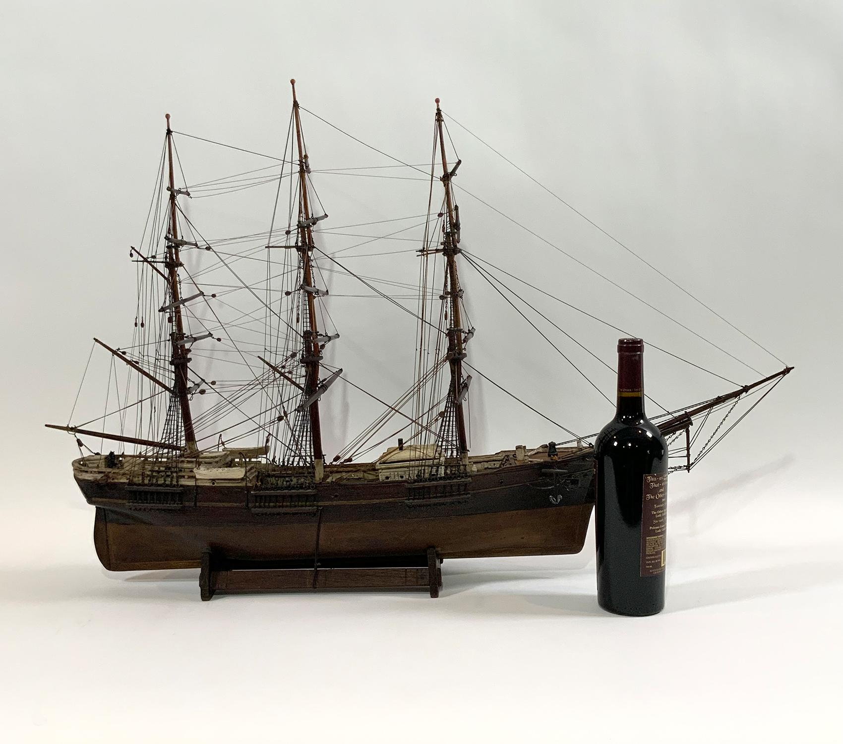 North American Nineteenth Century Ship Model in Original Paint For Sale