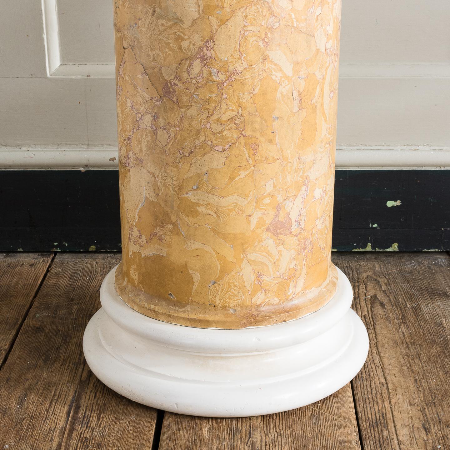 Classical Roman 19th Century Sienna Scagliola Pedestal Column