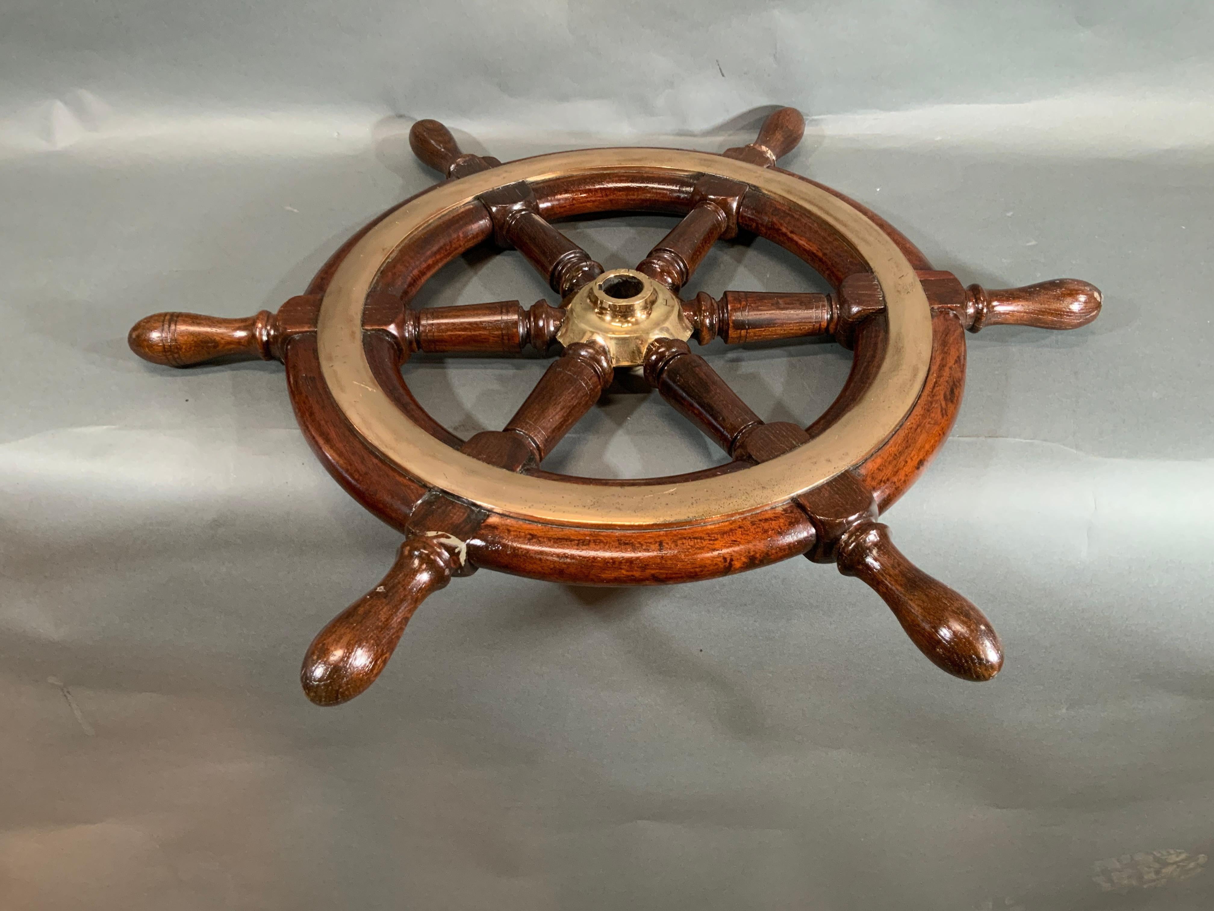 Nineteenth Century Small Ship's Wheel In Good Condition For Sale In Norwell, MA