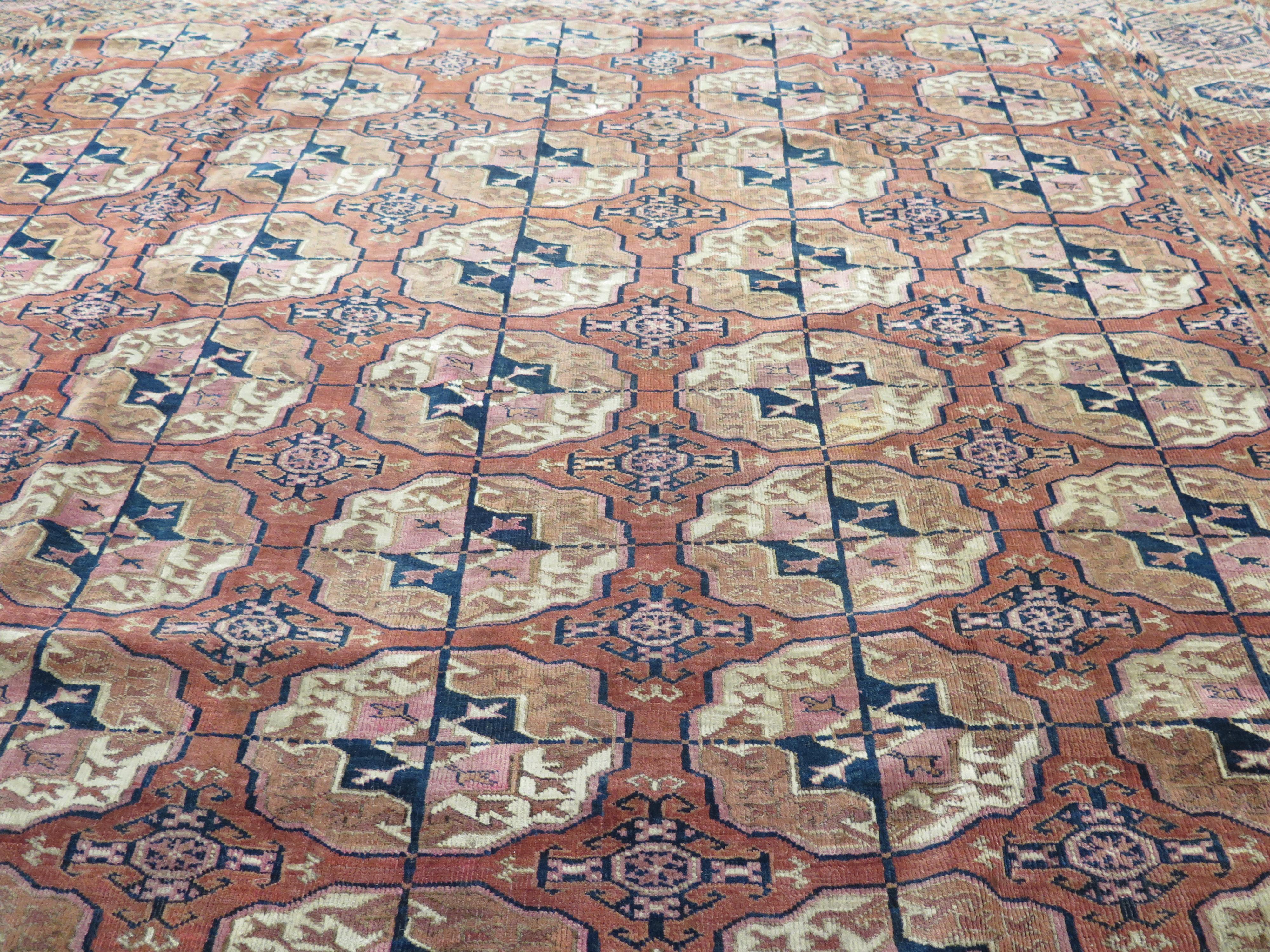 Vegetable Dyed Nineteenth Century Tekke Main Carpet For Sale