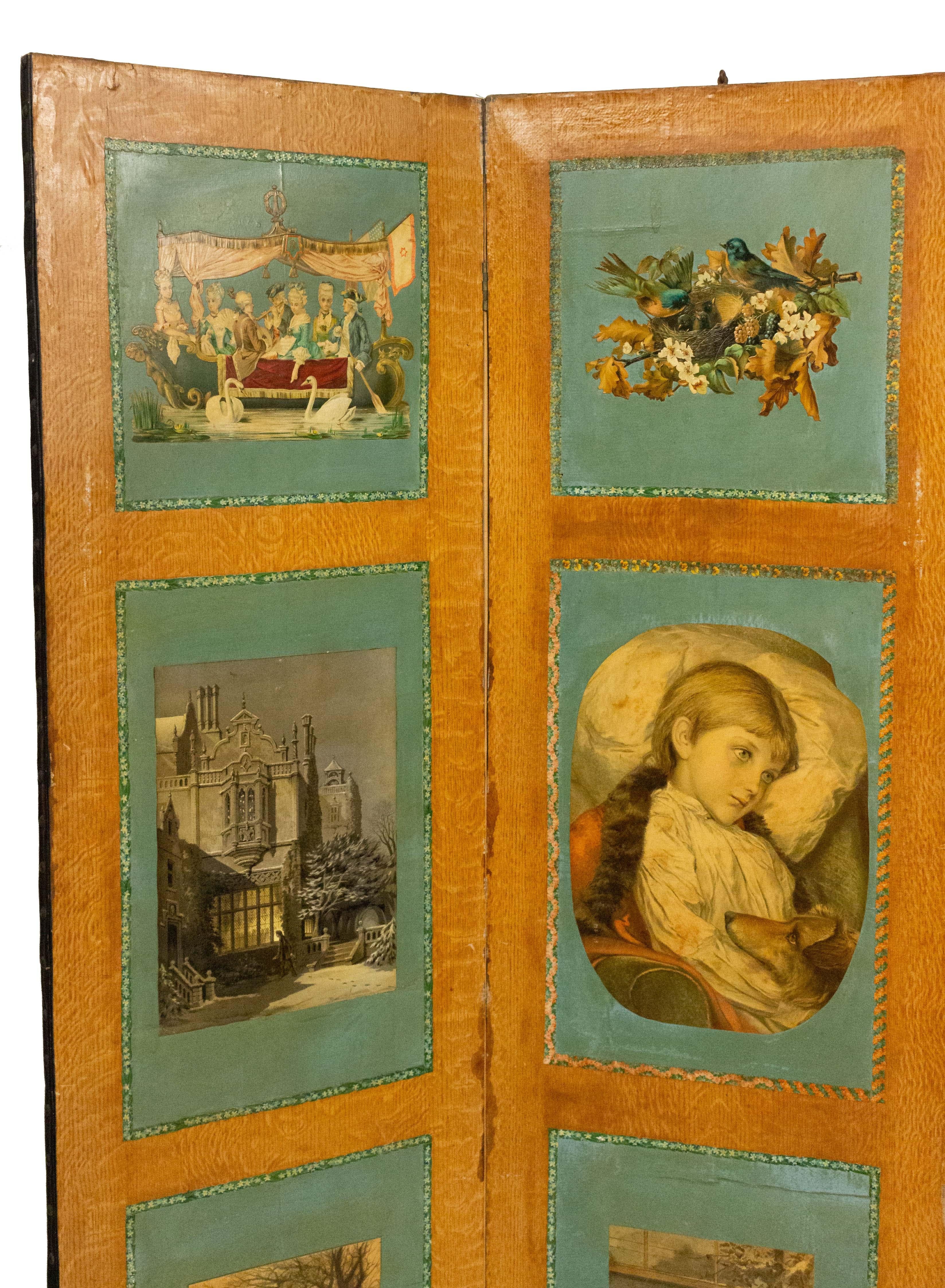 Paravento vittoriano del XIX secolo a decoupage in vendita 4