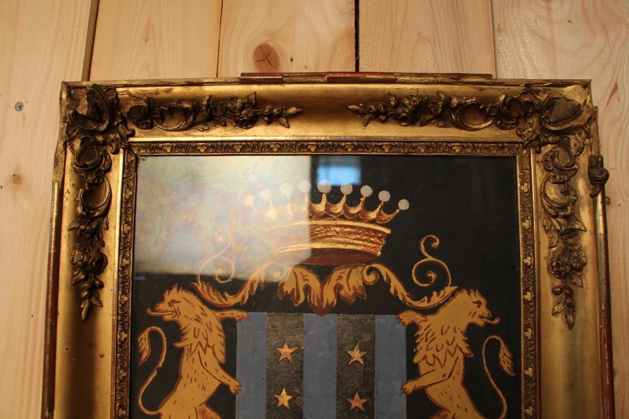 French Nineteenth Framed Coat of Arms For Sale