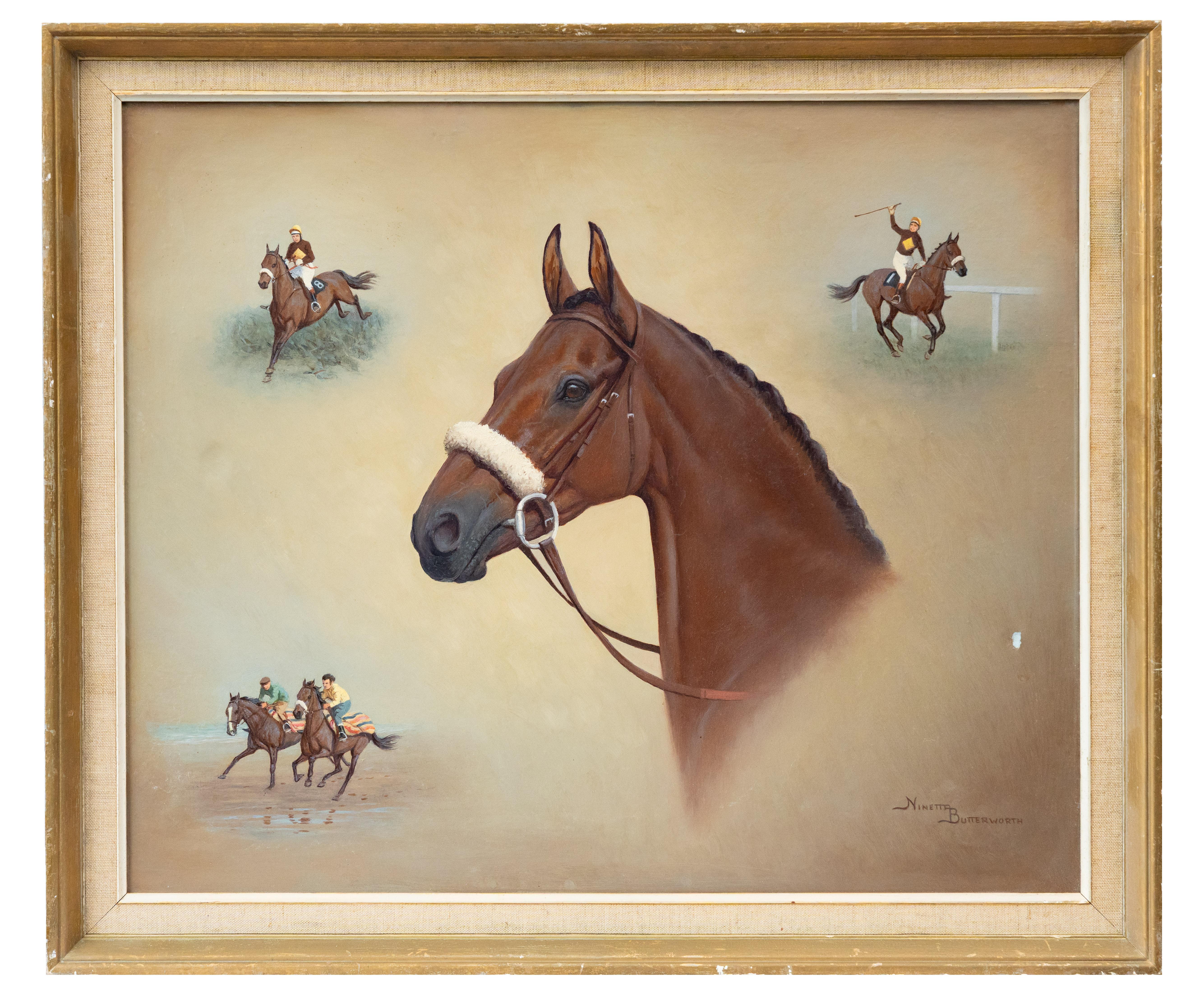 Racehorse portrait with vignettes