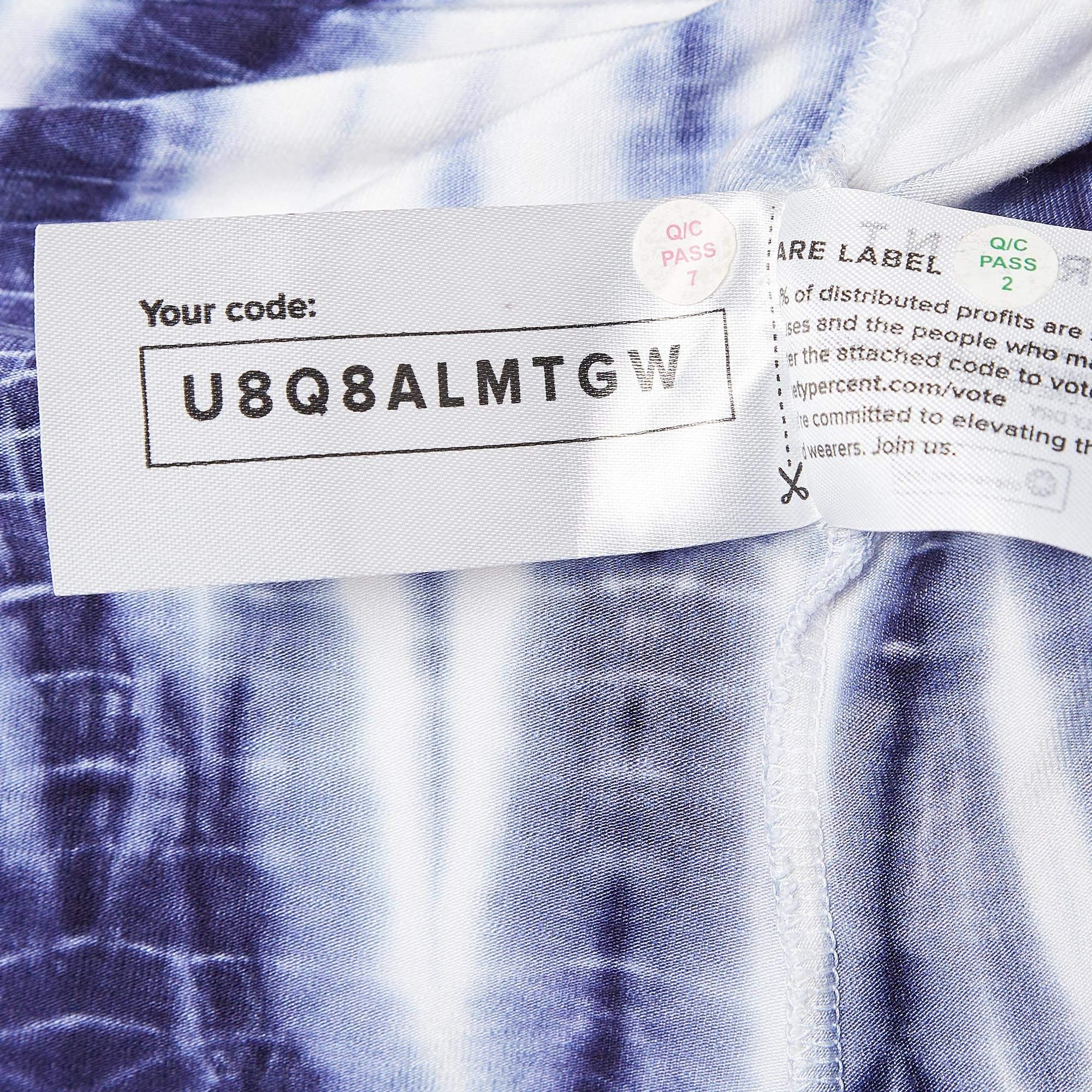 Ninety Percent Blue Tie-Dye Print Tencel M Pour femmes en vente