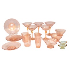 Ninety Two Pieces of Pink Venetian Glass
