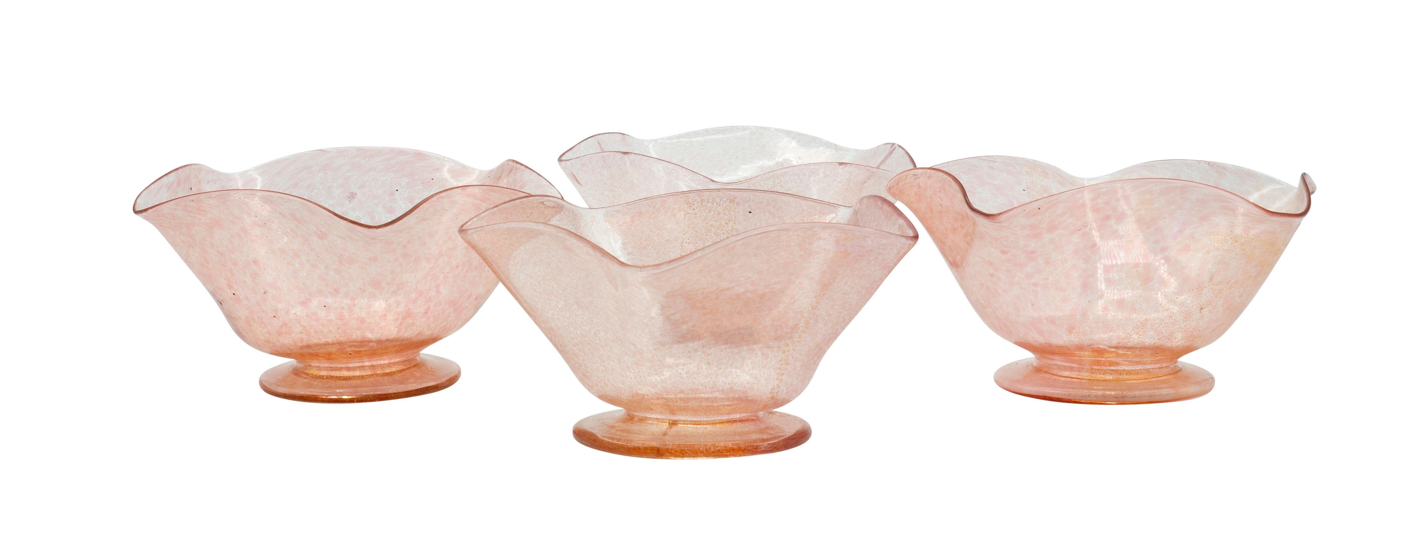 Ninety Two Pieces of Pink Venetian Glass For Sale 3