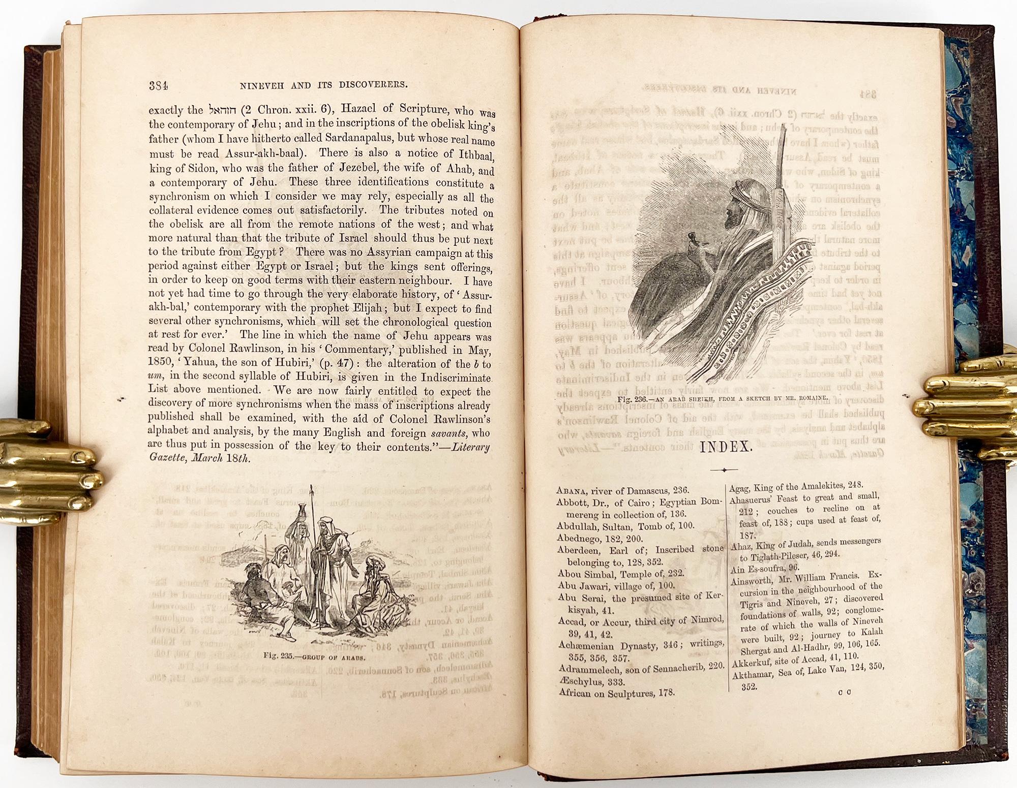 Nineveh and Its Palaces by Joseph Bonomi - ILLUSTRATED, beautiful binding In Excellent Condition For Sale In Middletown, NY