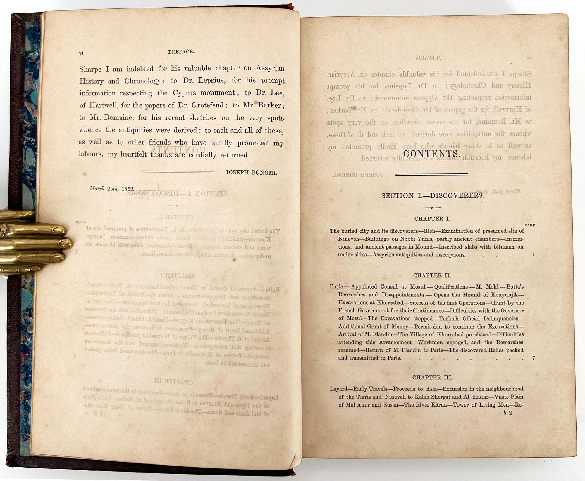 Leather Nineveh and Its Palaces by Joseph Bonomi - ILLUSTRATED, beautiful binding For Sale