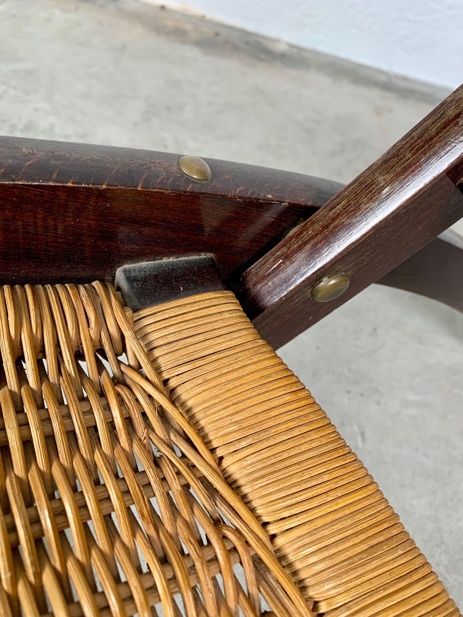 Ninfea armchair with wooden frame and woven straw by Gio Ponti for Reguitti. 3