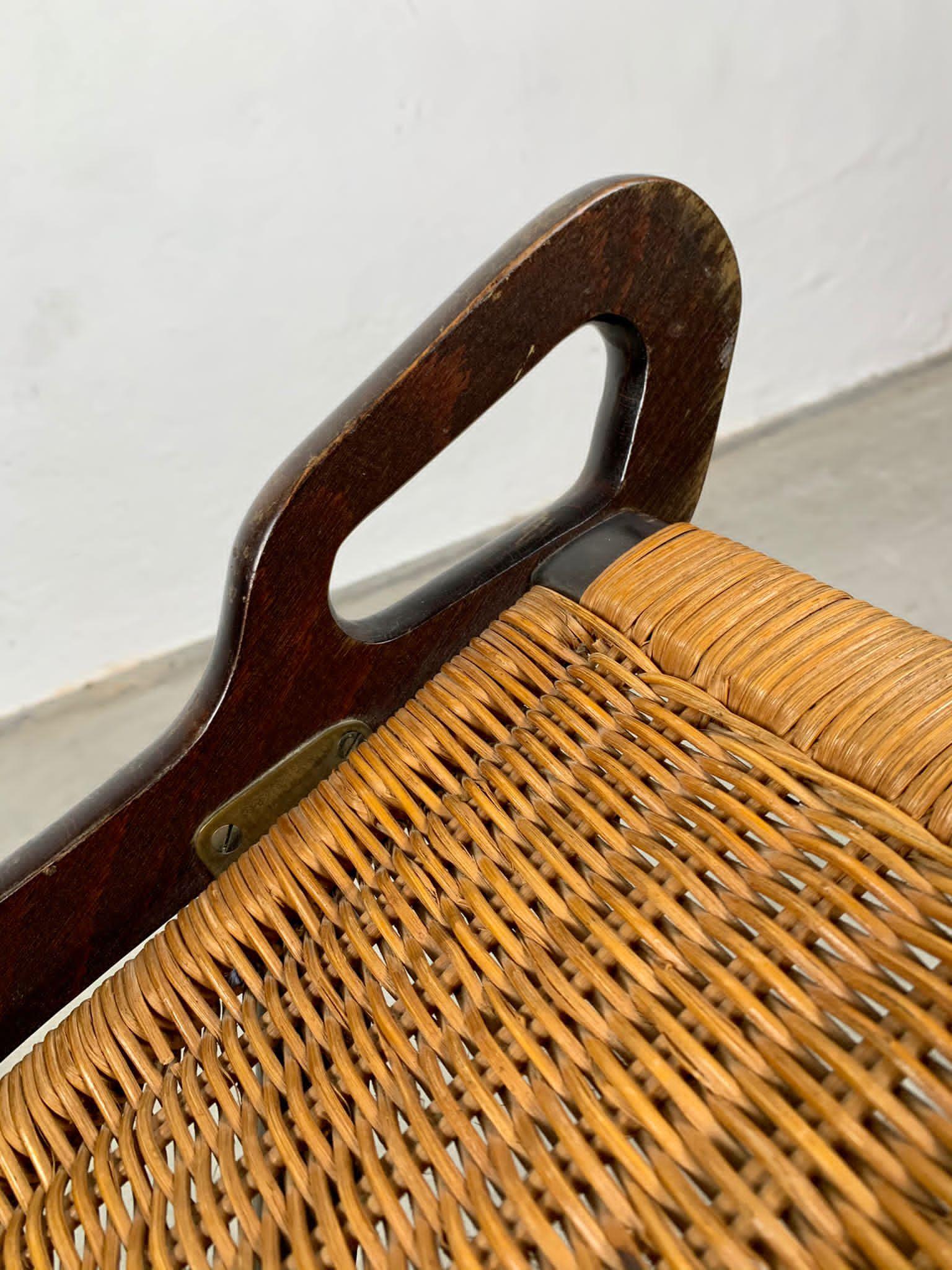 Ninfea armchair with wooden frame and woven straw by Gio Ponti for Reguitti. 7