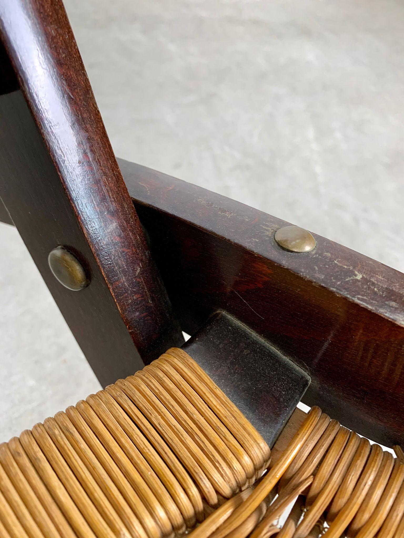 Ninfea armchair with wooden frame and woven straw by Gio Ponti for Reguitti. 10