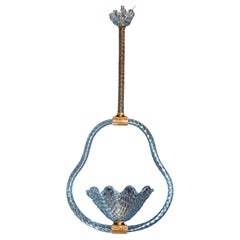„Ninfea“ Blume Acquamarine Barovier e Toso Leuchte, 1940er Jahre