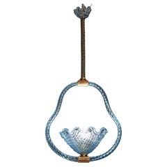 "Ninfea" Blu Acquamarine Barovier e Toso Light, 1940s