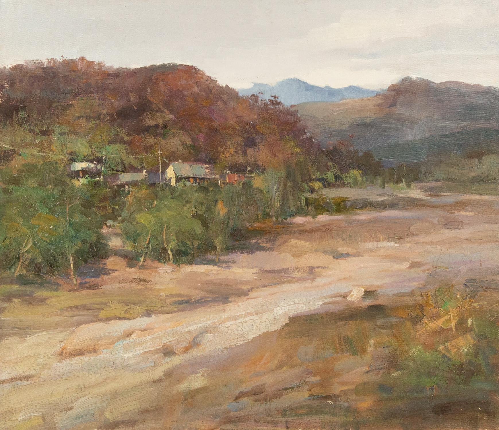 Ning Guoqiang Landscape Original Oil On Canvas "Path On Mountains"
