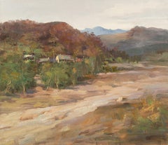 Huile sur toile originale Ning Guoqiang Landscape «ath On Mountains » (Path sur les montagnes)