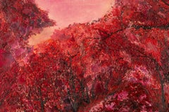 Ning Guoqiang Paesaggio originale olio su tela "La foresta rossa"