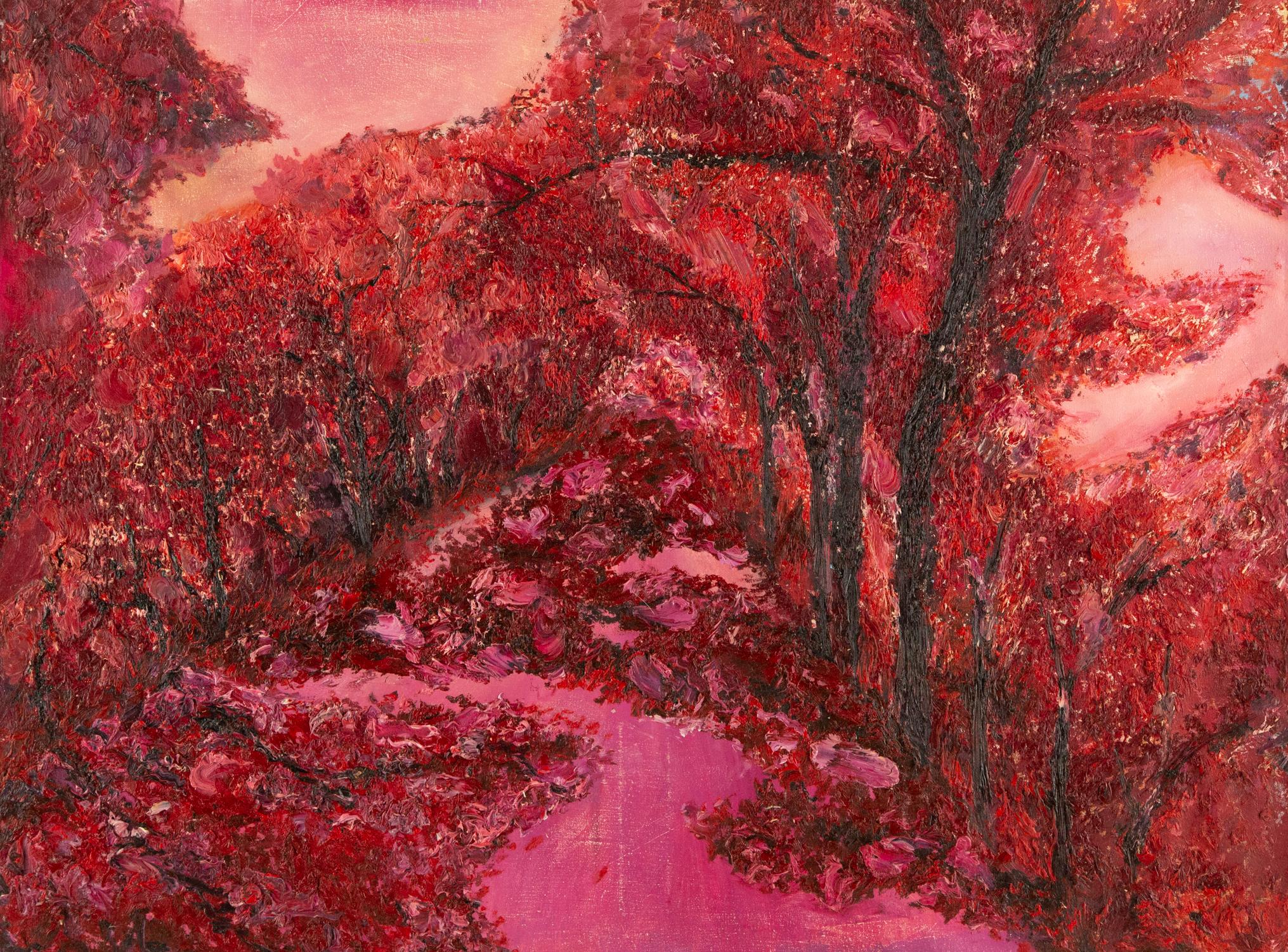 Title: The Red Forest
Medium: Oil on canvas
Size: 23.5 x 31 inches
Frame: Framing options available!
Condition: The painting appears to be in excellent condition.
Note: This painting is unstretched
Year: 2000 Circa
Artist: Ning Guoqiang
Signature: