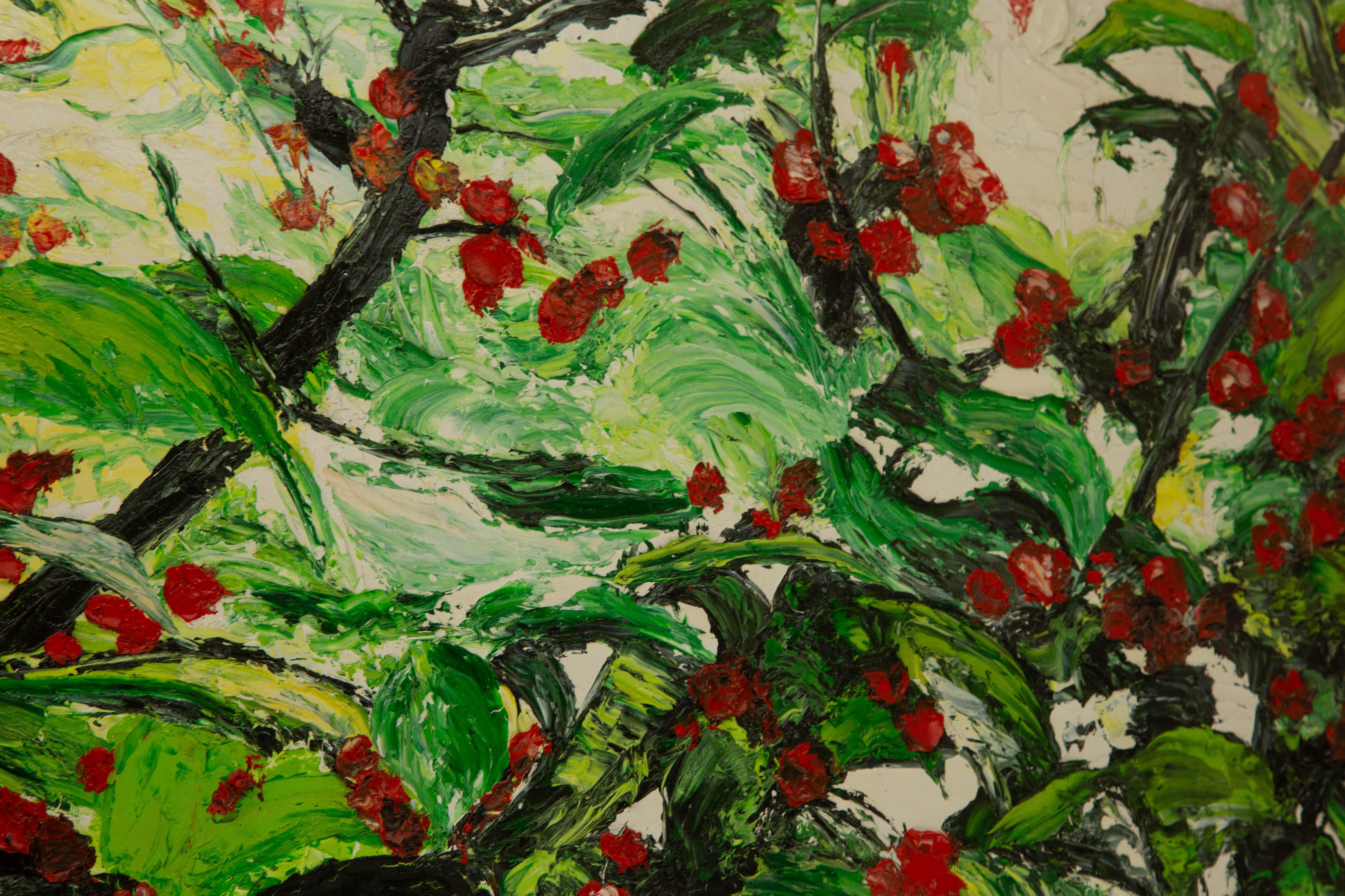 Ning Yu Landscape Original Oil On Canvas 