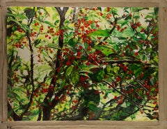 Ning Yu Paisaje Original Óleo Sobre Lienzo "Cerezo"