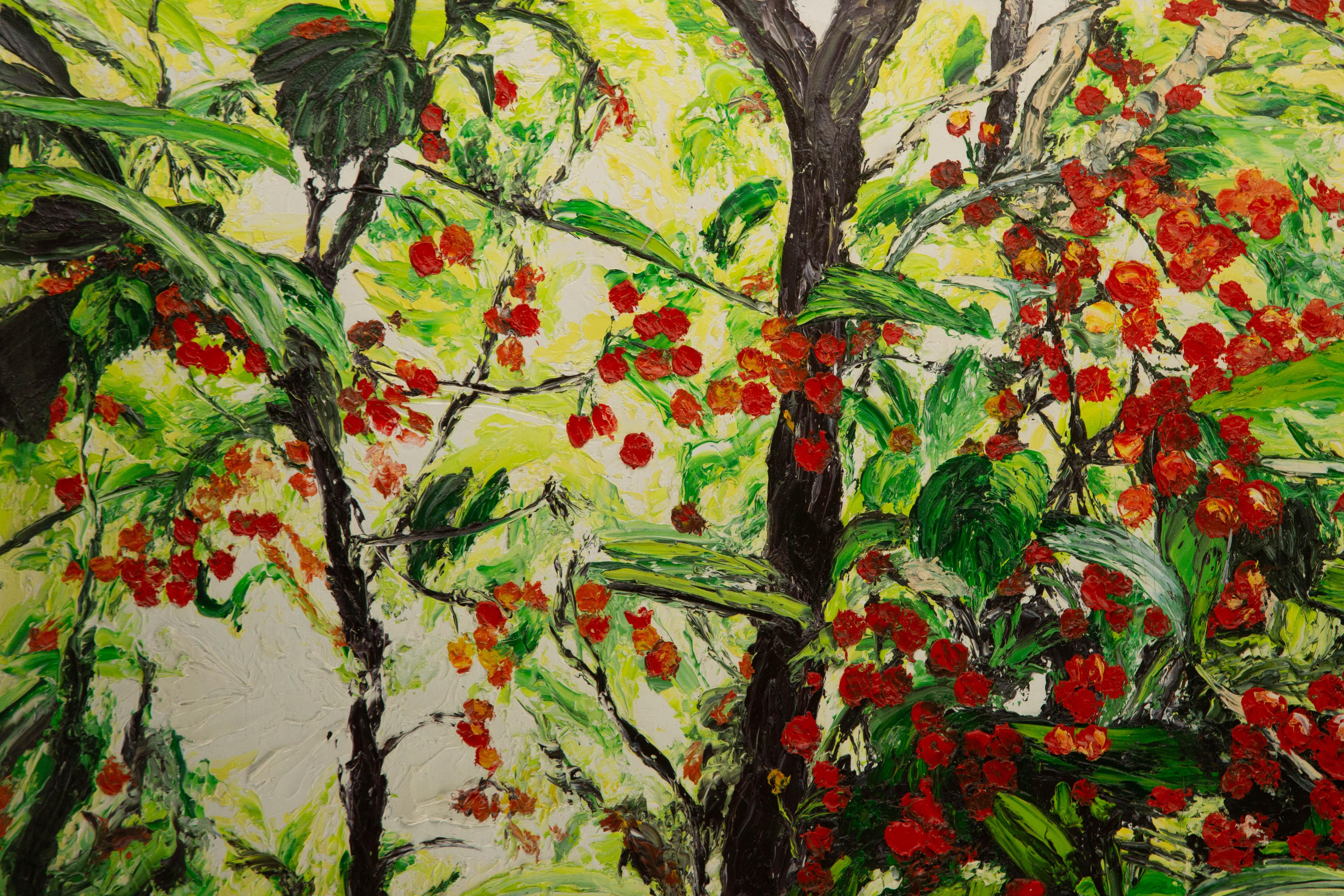 Ning Yu Landscape Original Oil On Canvas 