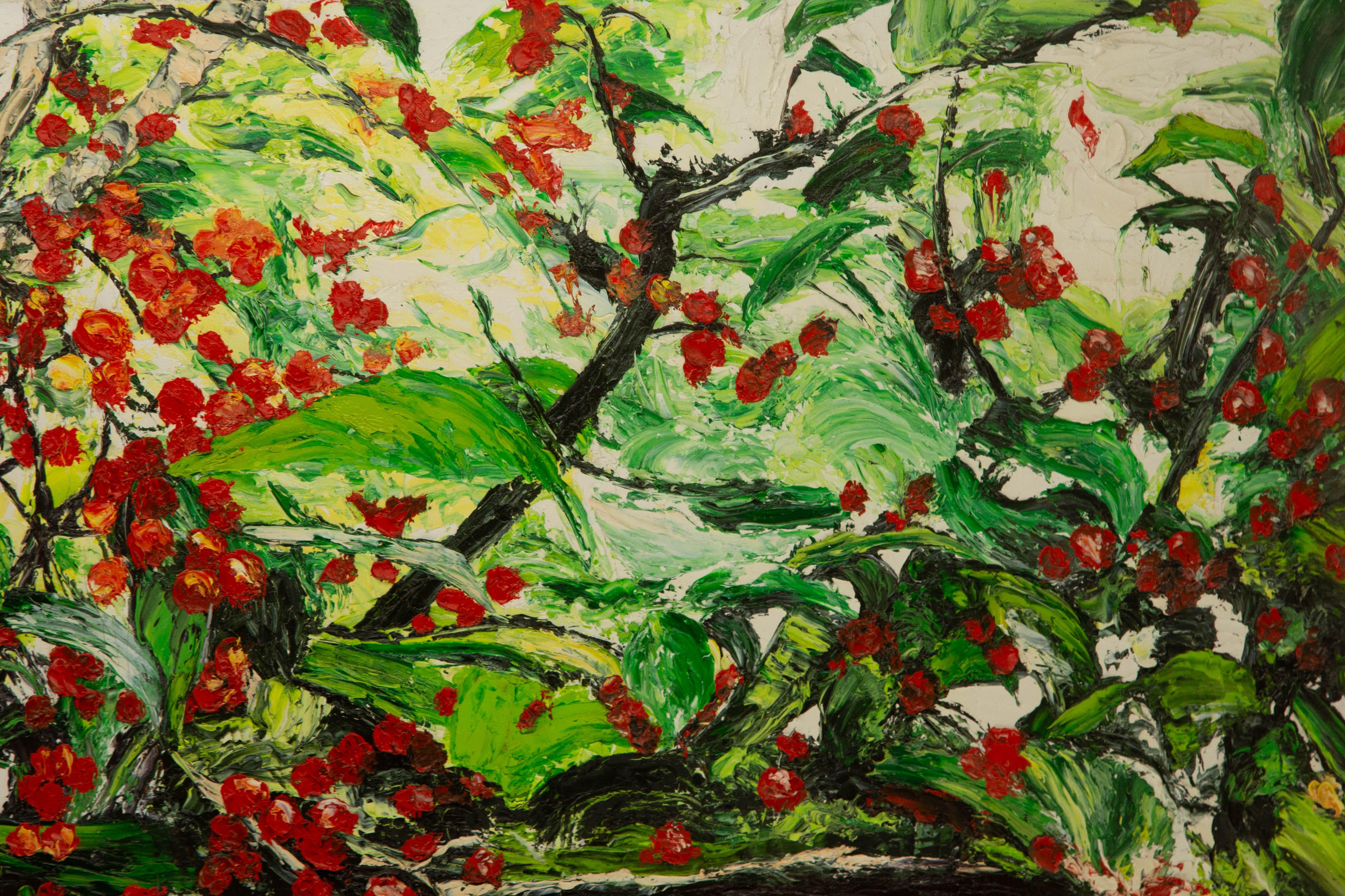 Ning Yu Landscape Original Oil On Canvas 