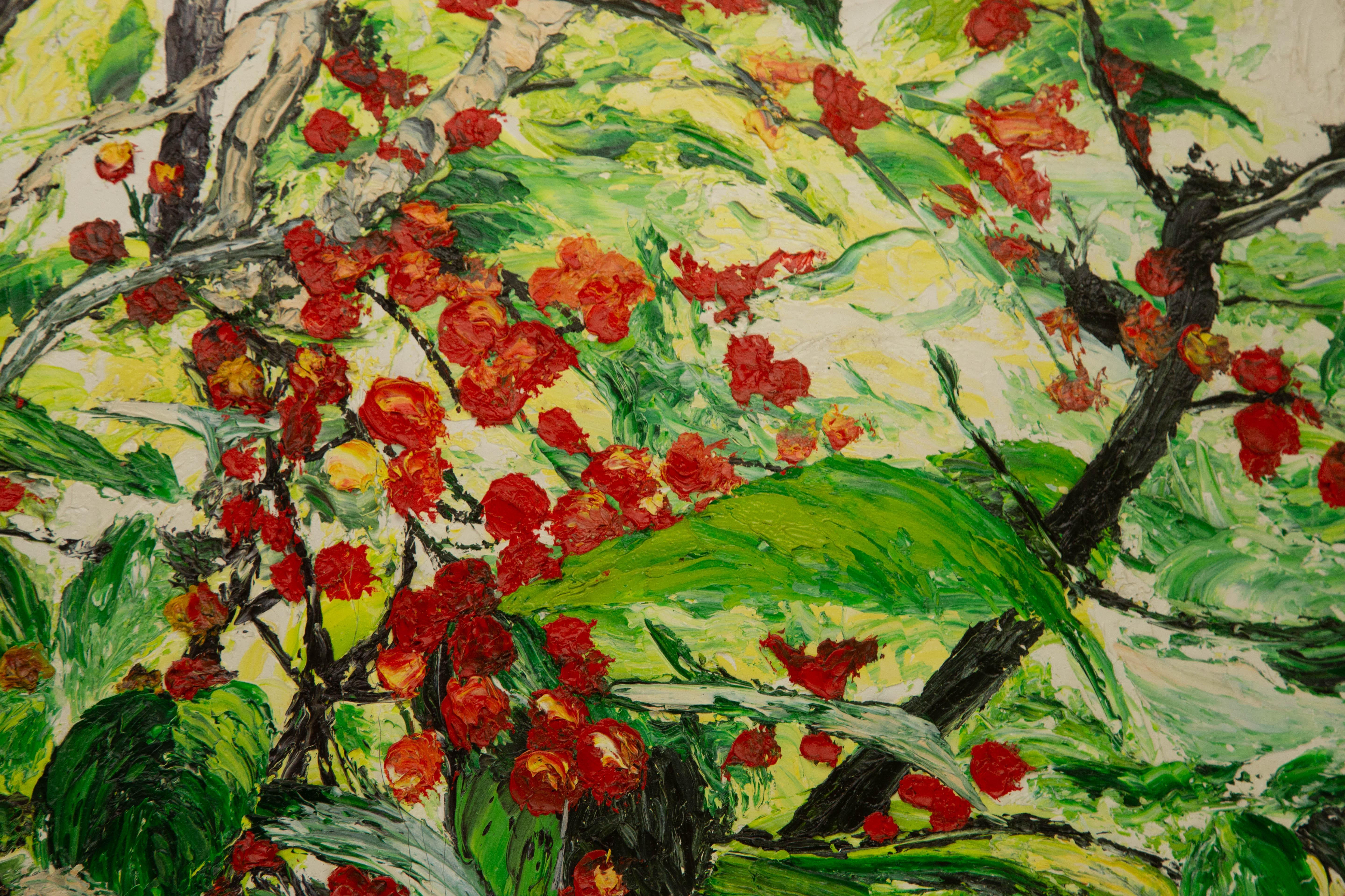 Ning Yu Landscape Original Oil On Canvas 