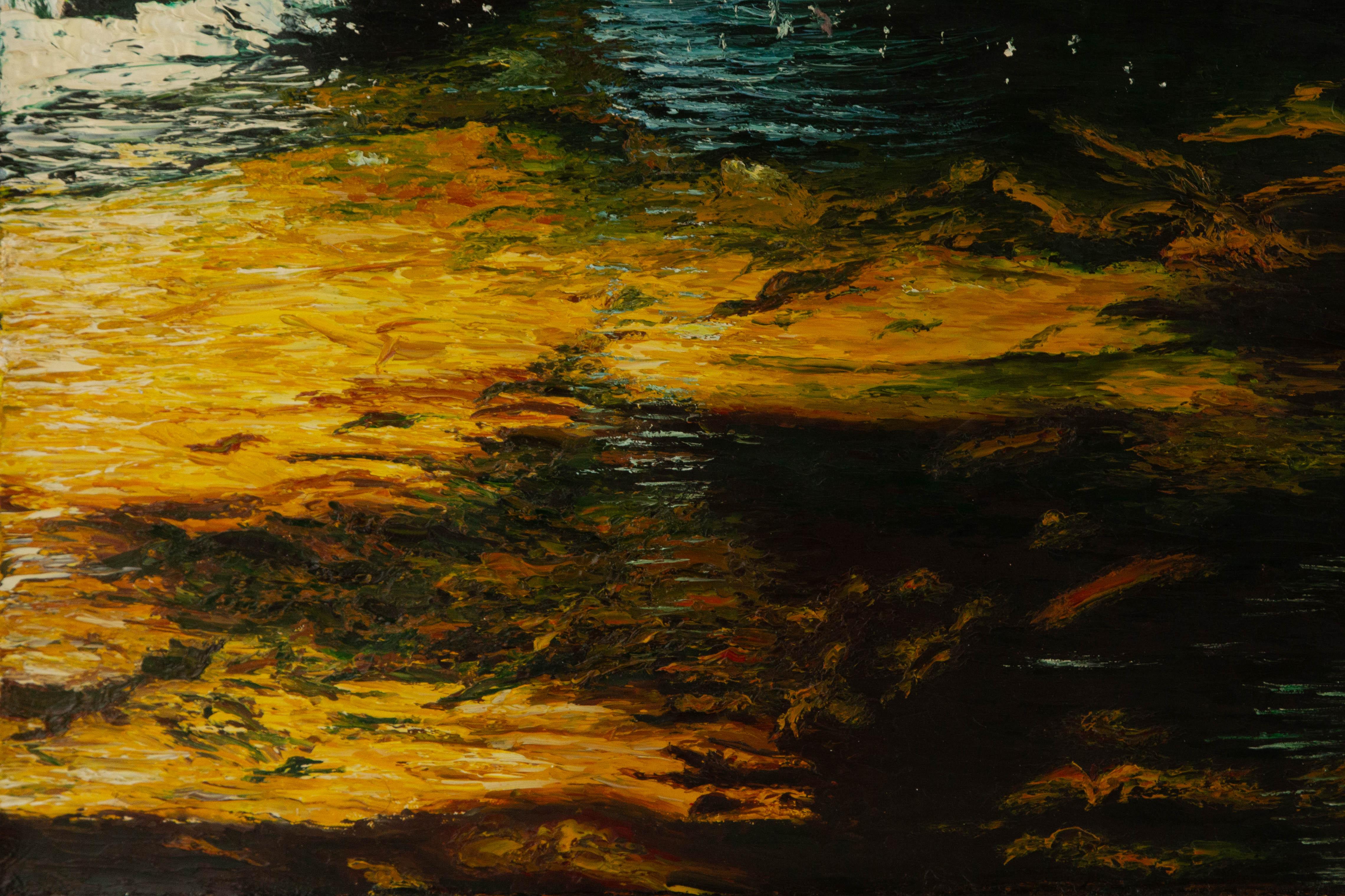 Ning Yu Landscape Original Oil On Canvas 