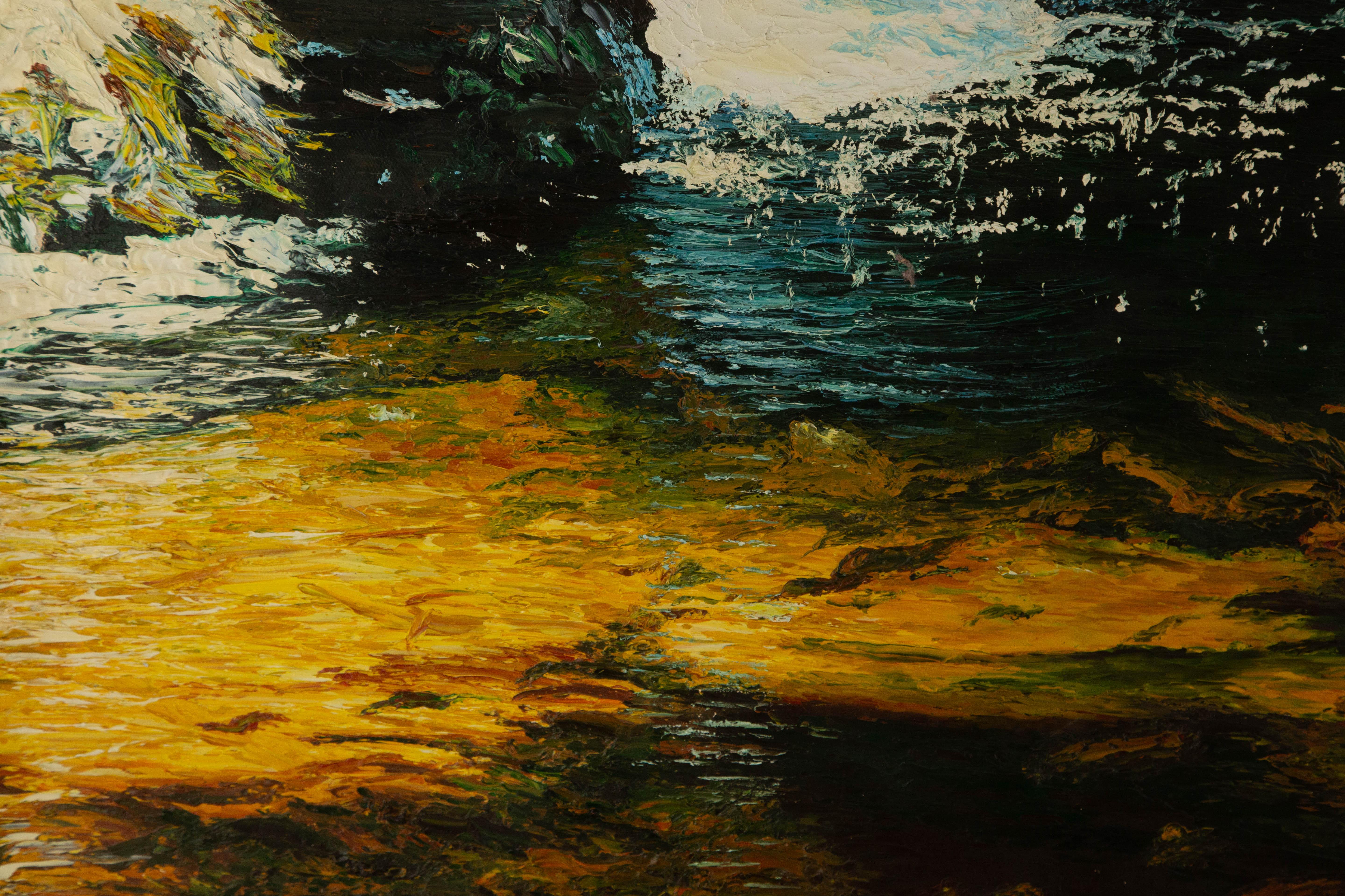 Ning Yu Landscape Original Oil On Canvas 
