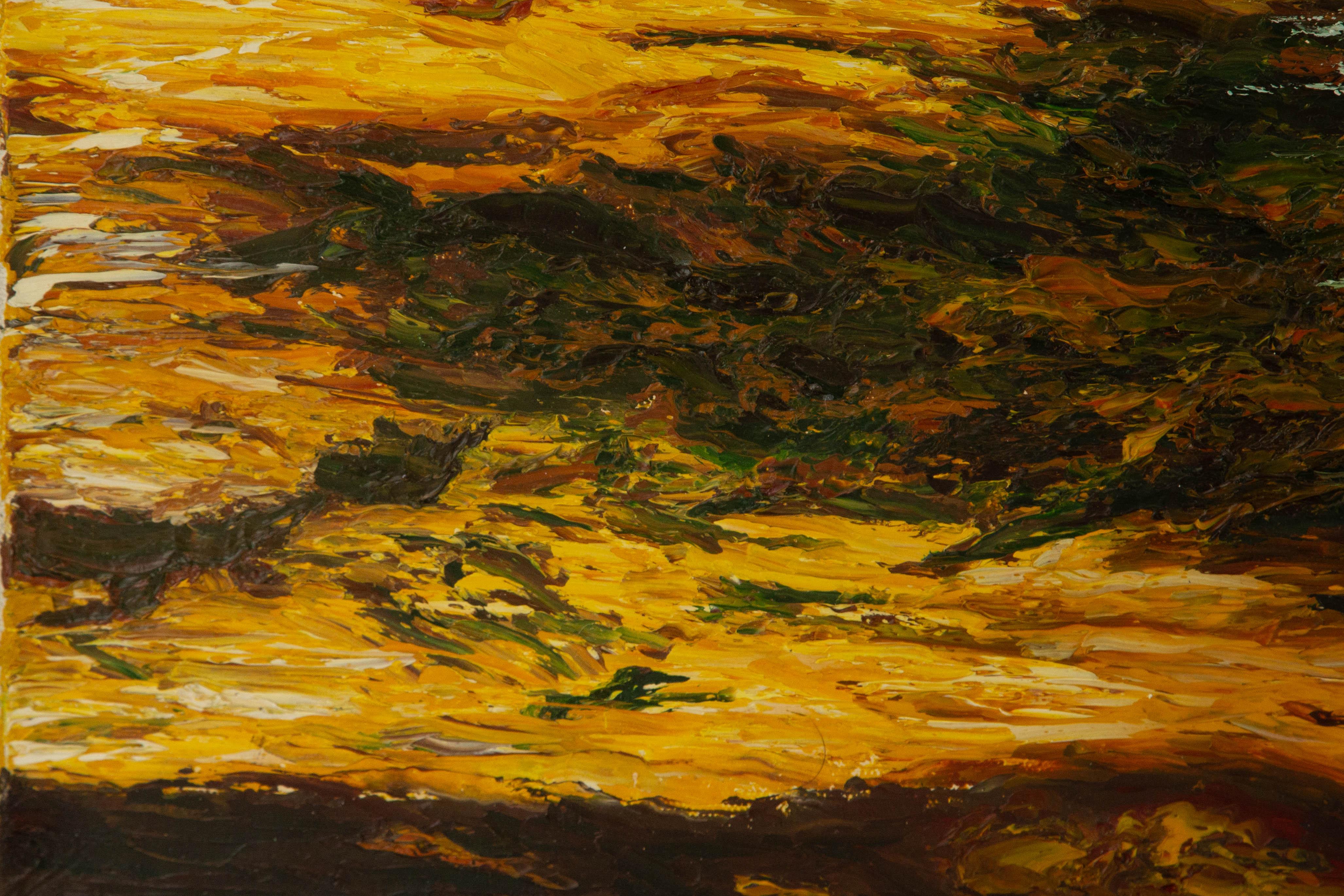 Ning Yu Landscape Original Oil On Canvas 
