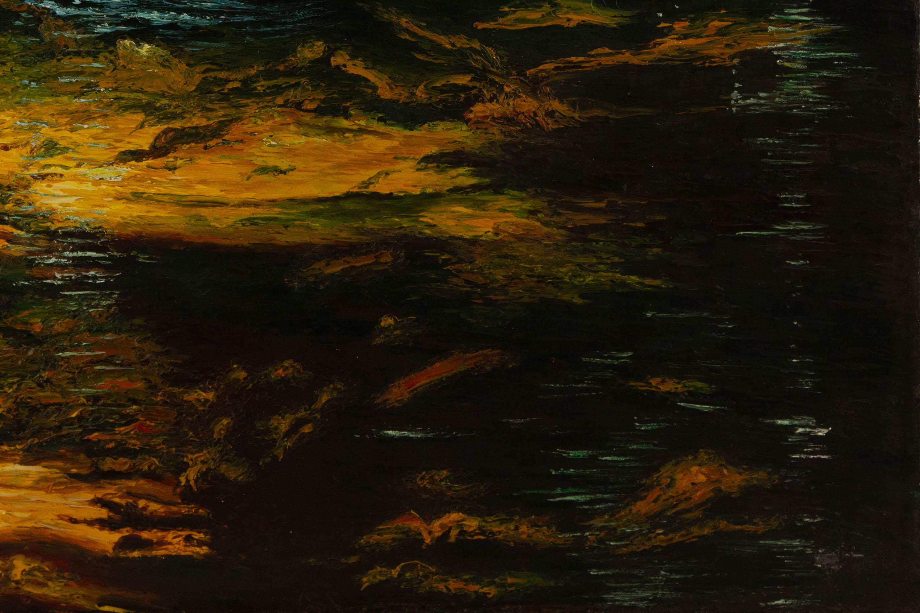 Ning Yu Landscape Original Oil On Canvas 