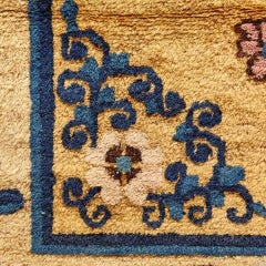 Ningshia Chinese Export Hand Knotted Wool Antique Rug, circa 1900
