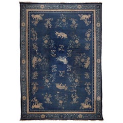 Ningshia, Chinese Export, Hand Knotted Wool, Antique Rug, circa 1920