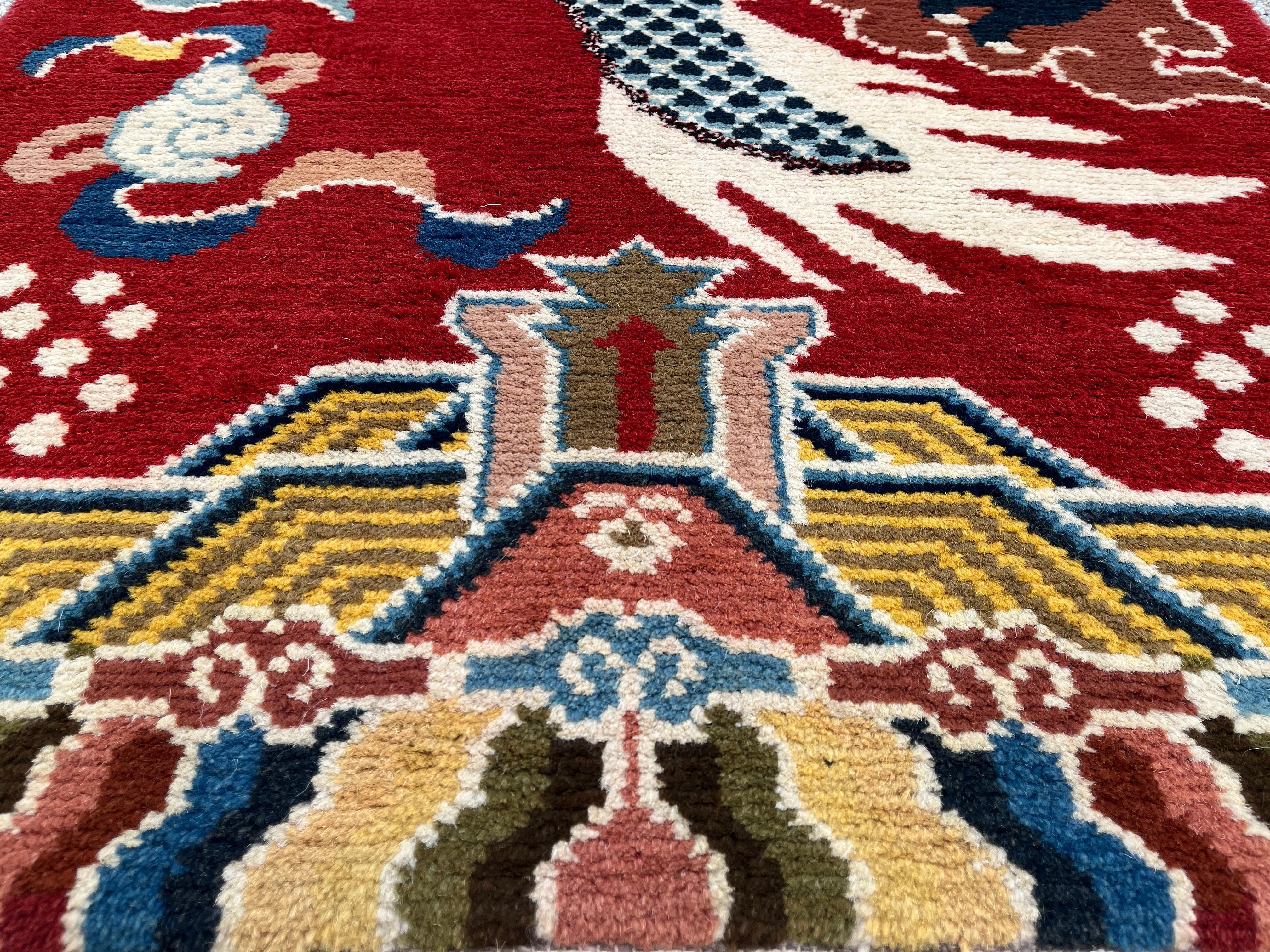 Ningxia, Dragon Rug Five Claws, 19th Century For Sale 5