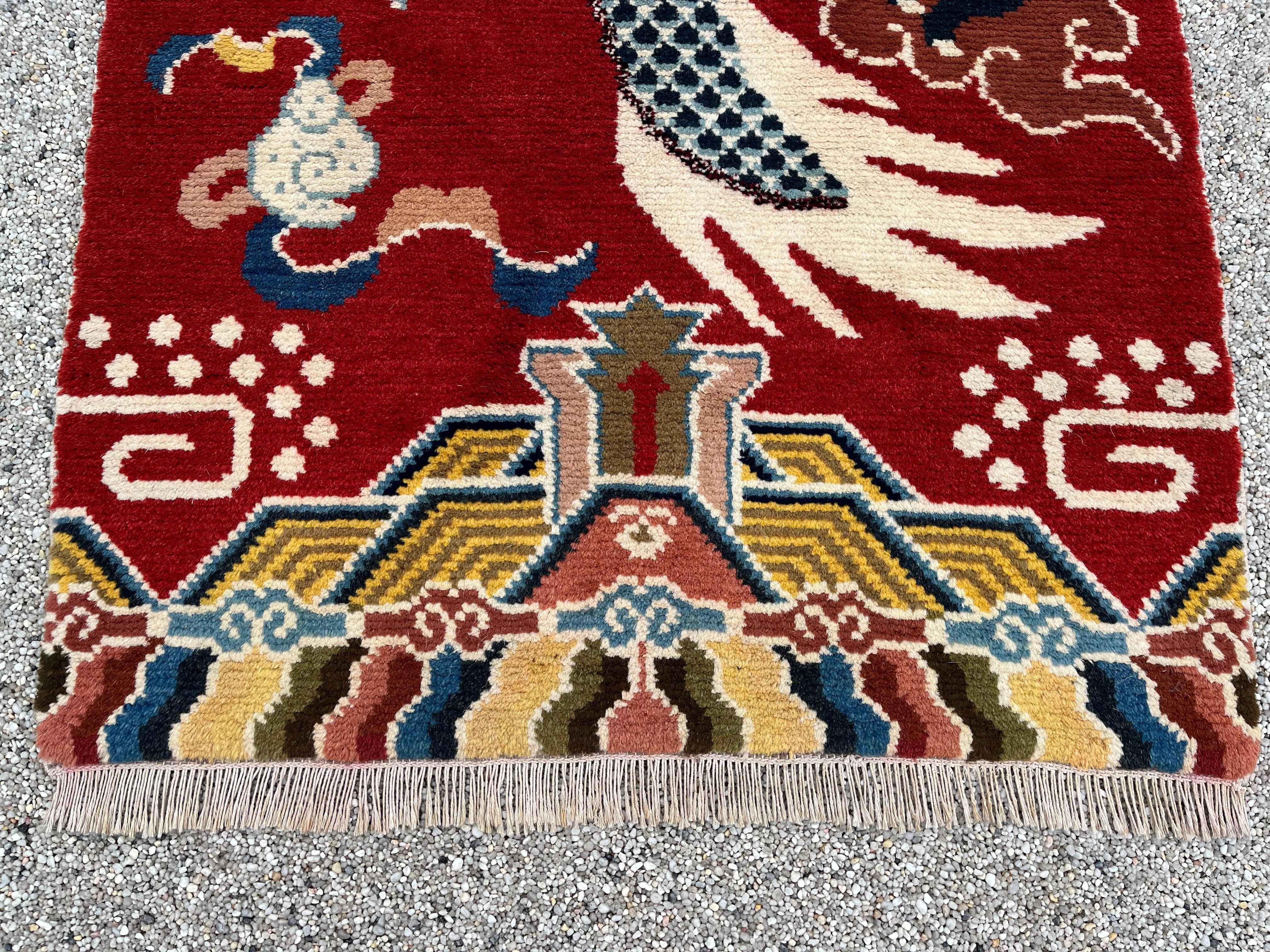 Ningxia, Dragon Rug Five Claws, 19th Century For Sale 7