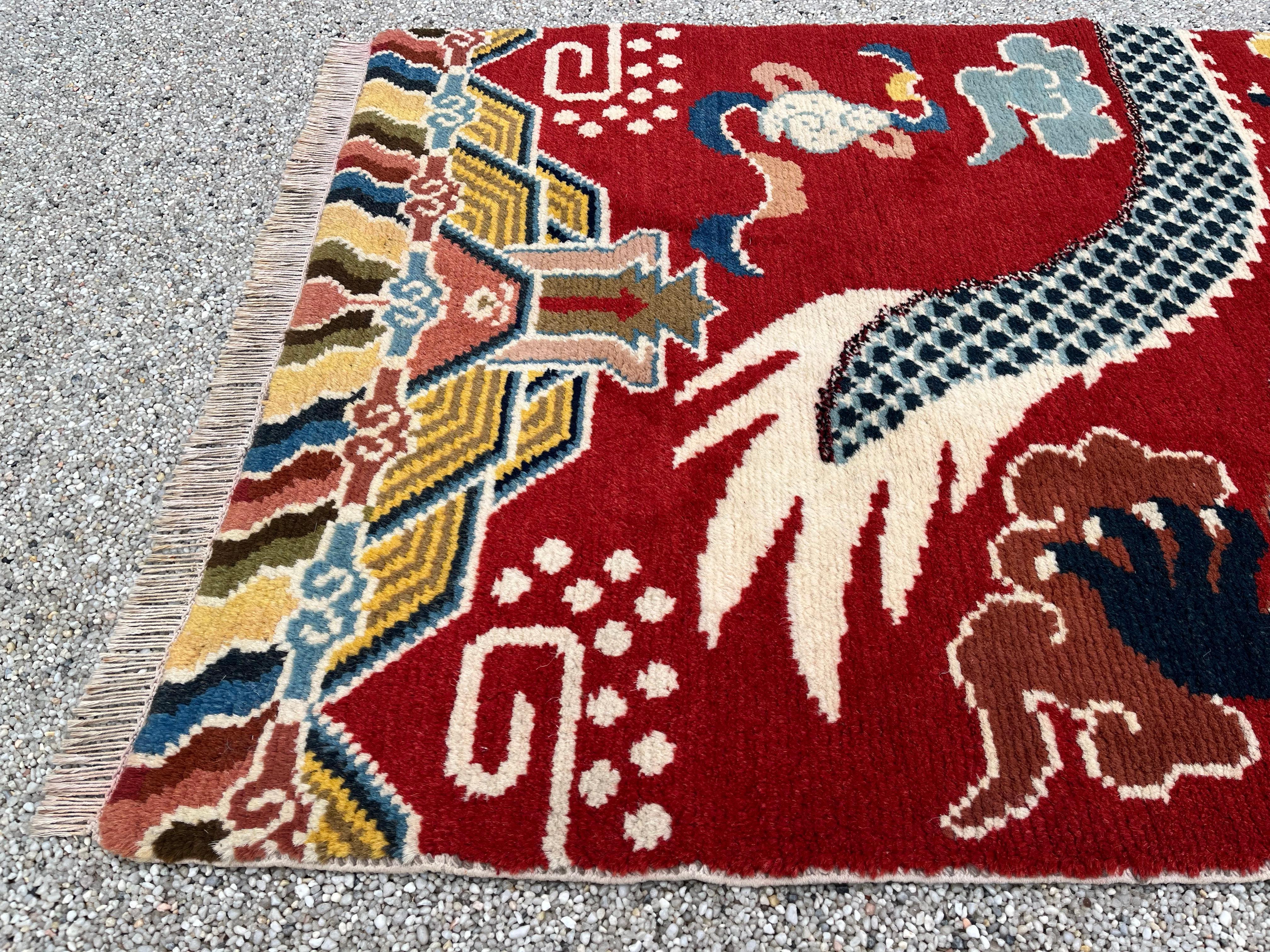 Ningxia, Dragon Rug Five Claws, 19th Century For Sale 2