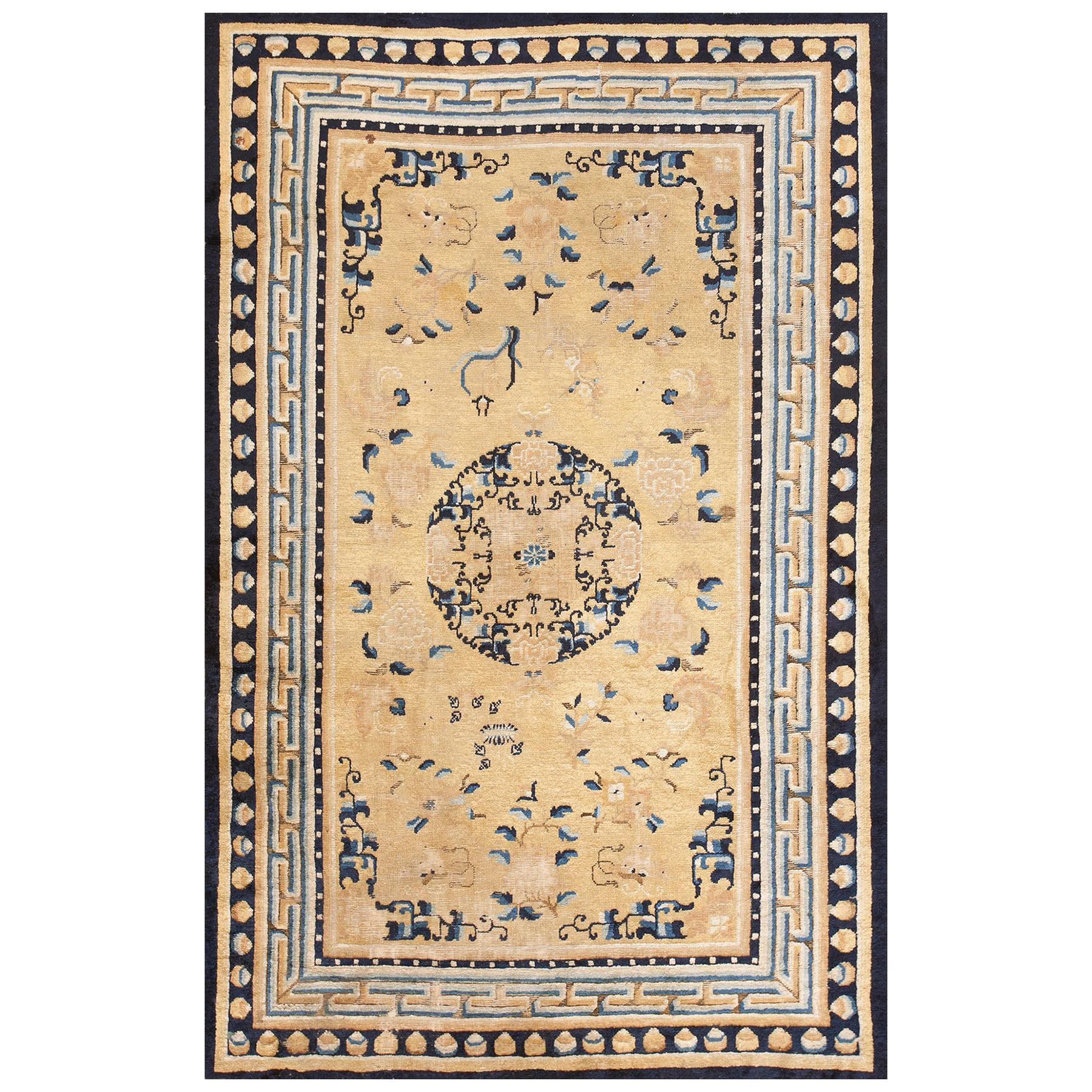 Antique Chinese Ningxia Rug 5'4" x 8'6"  For Sale