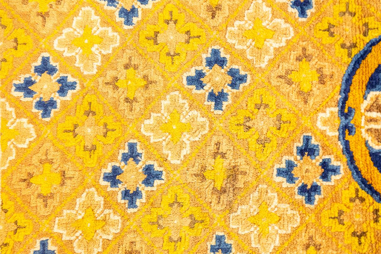 Wool Ningxia Rug Golden Yellow For Sale