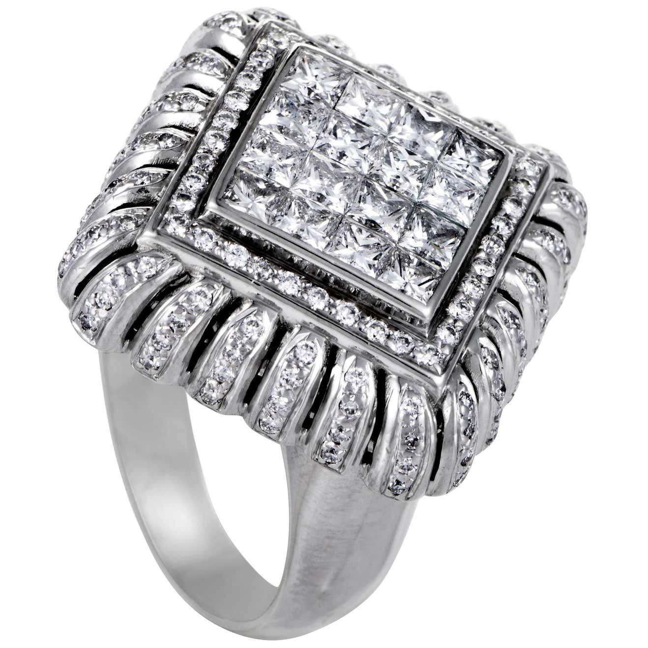 Nini 18 Karat White Gold Diamond Pave Ring at 1stDibs
