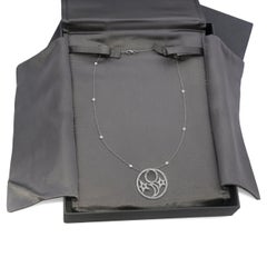 Nini 18k White Gold Diamond Star and Moon Pendant Necklace
