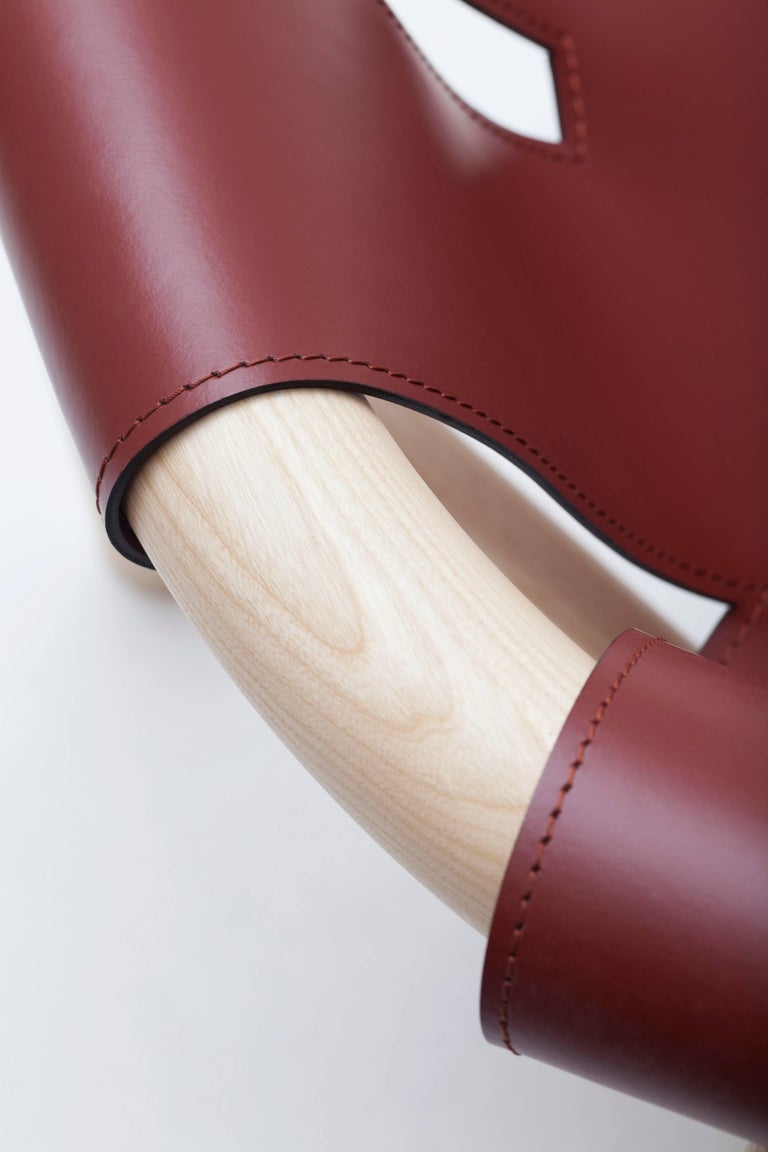 Ninna Armchair by Carlo Contin with Ashwood and Leather Suspended Seat For Sale at 1stdibs