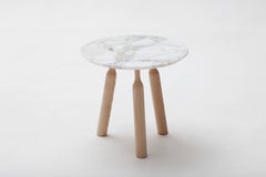 Ninna Side Round Table by Carlo Contin with Ashwood and Marble Top