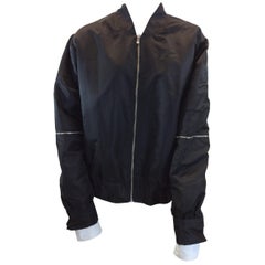 Nino Brand Black Nylon Bomber Jacket